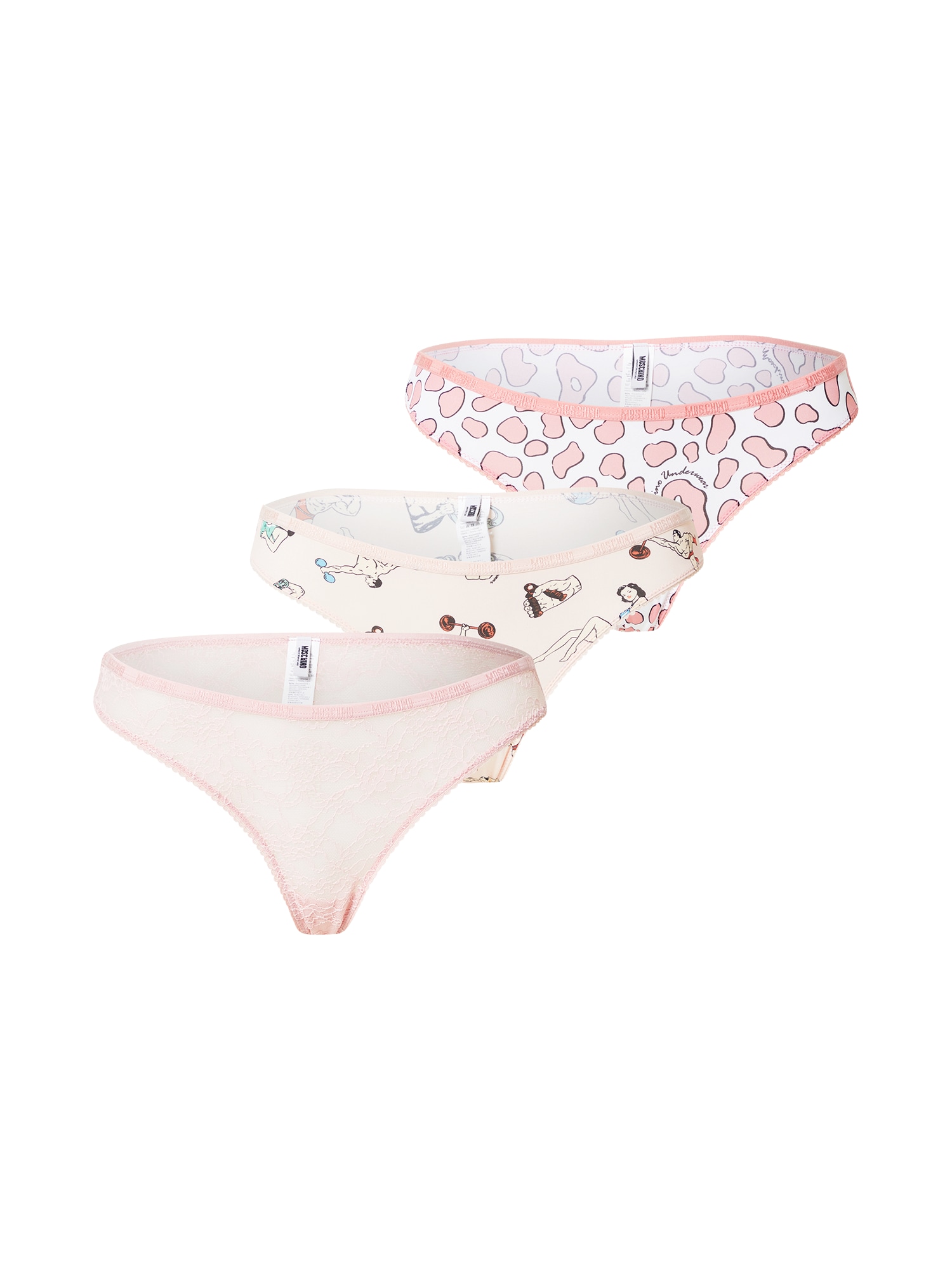 Moschino Underwear Spodnje hlačke  bež / svetlo roza / črna / bela