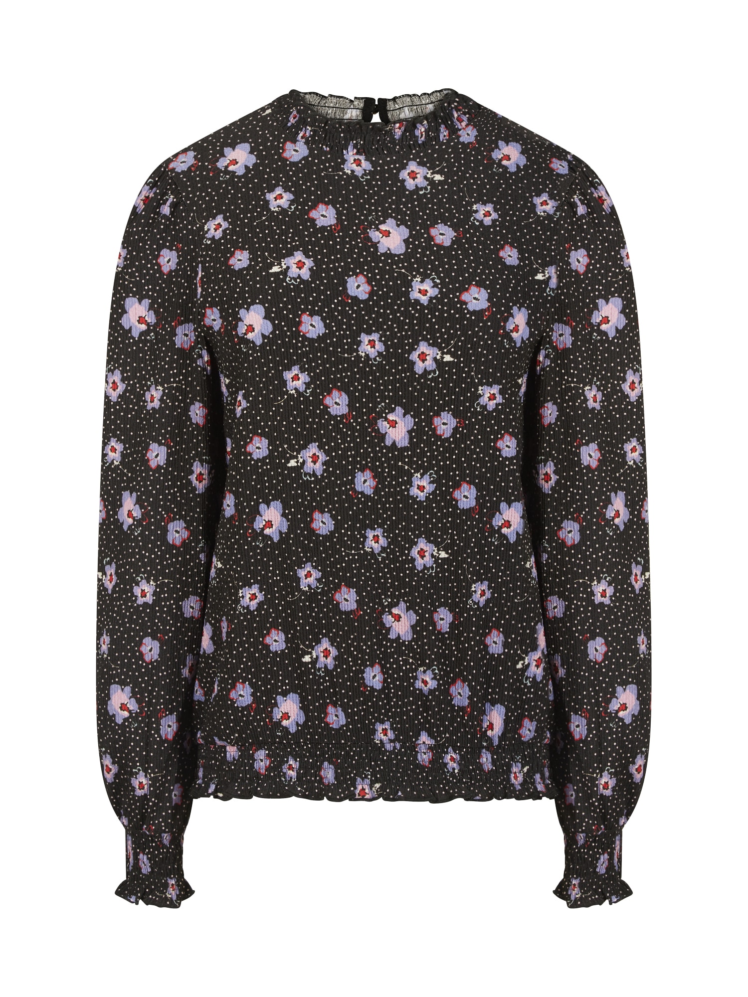 NAF NAF Bluza 'Singapour'  modra / lila / rdeča / bela