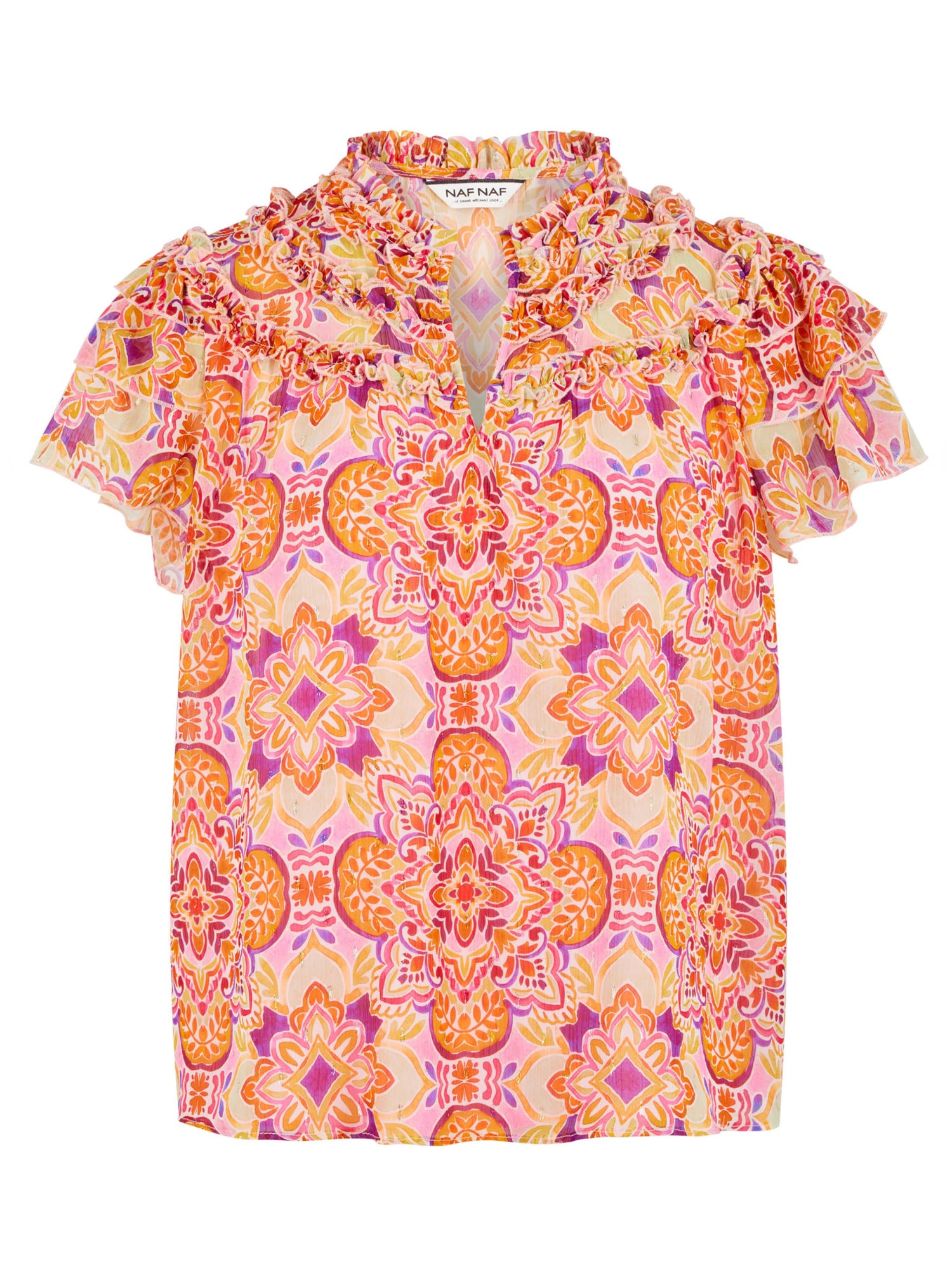 NAF NAF Bluza 'Sunset'  rumena / lila / oranžna / roza