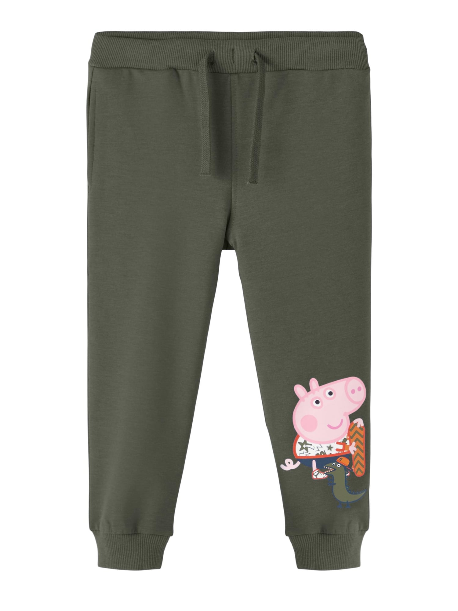 NAME IT Hlače 'Peppa Pig'  temno zelena / roza / rdeča / bela