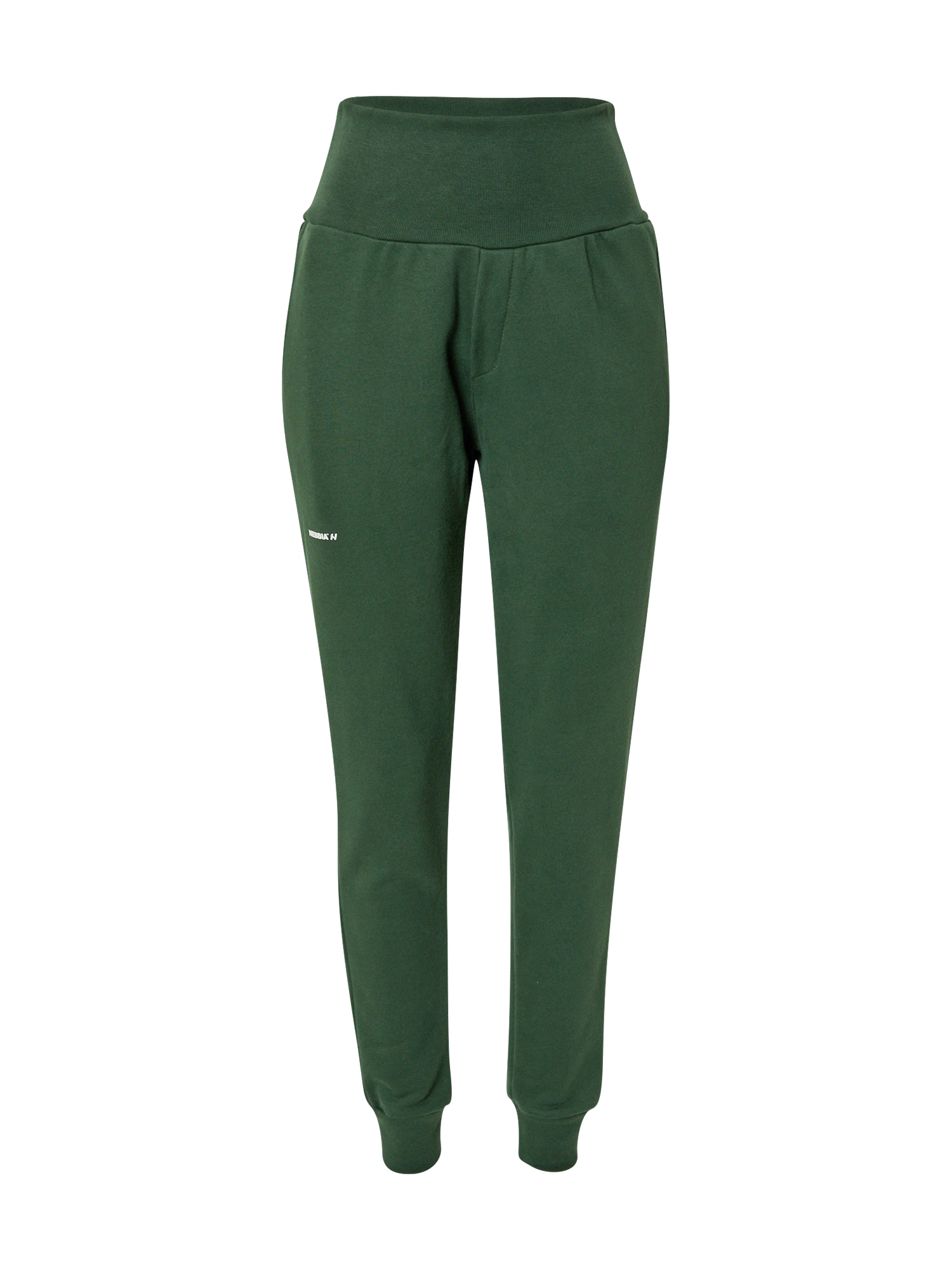NEBBIA Športne hlače  temno zelena / bela