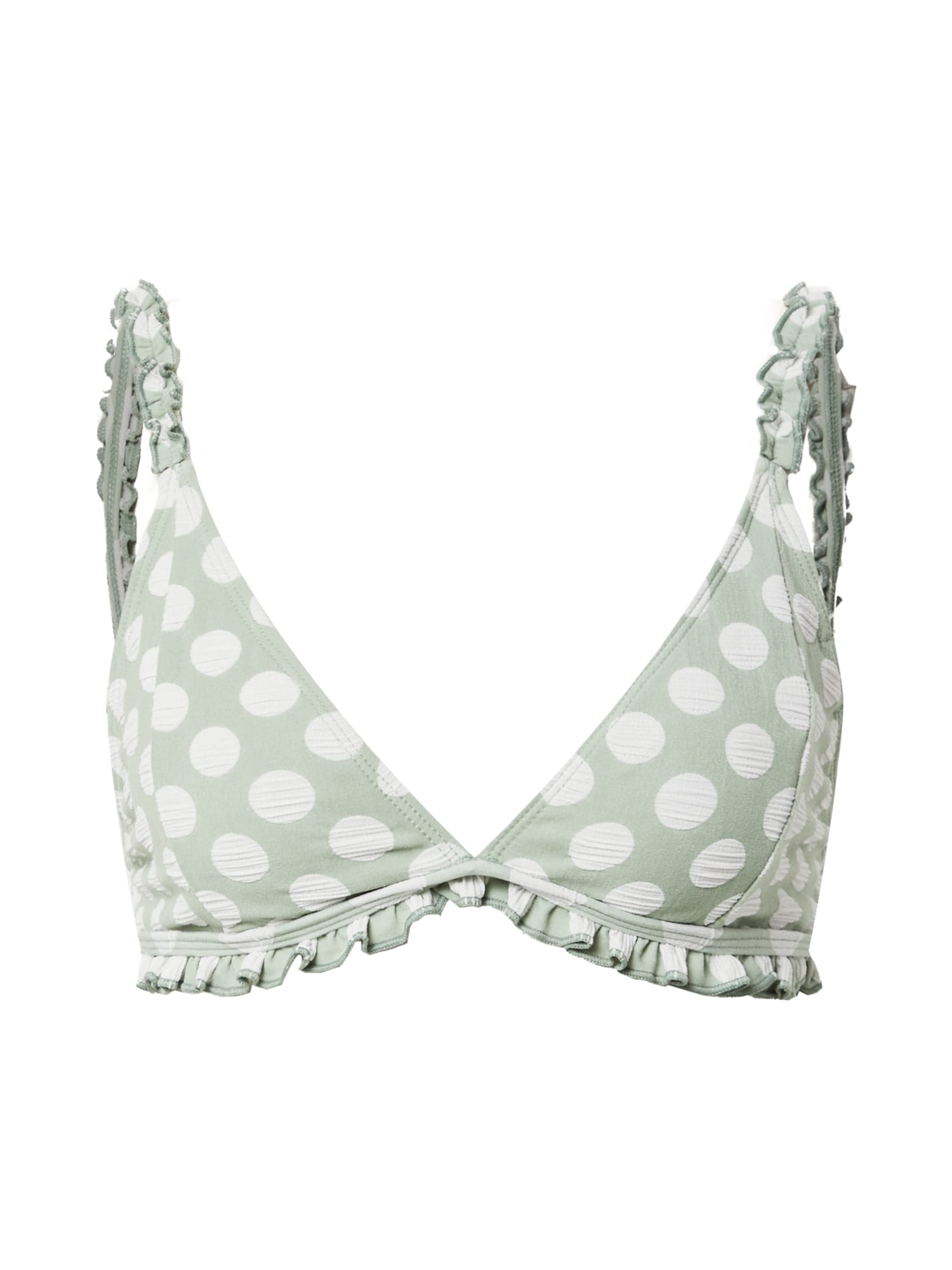 Nasty Gal Bikini zgornji del  pastelno zelena / bela