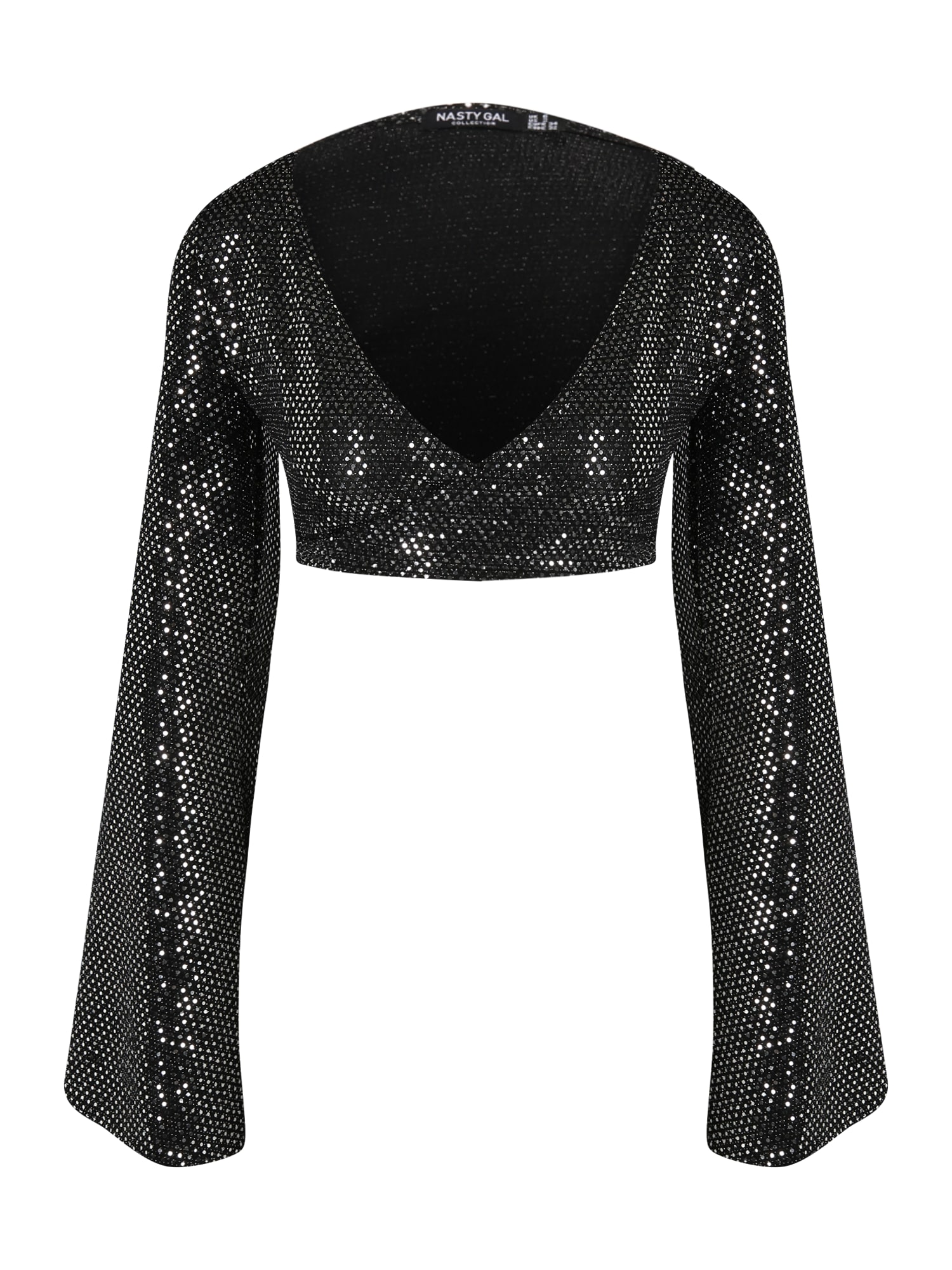 Nasty Gal Bluza  črna / srebrna