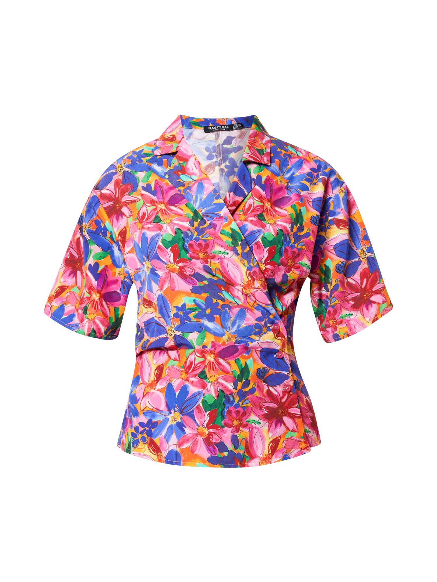 Nasty Gal Bluza  modra / zelena / oranžna / roza