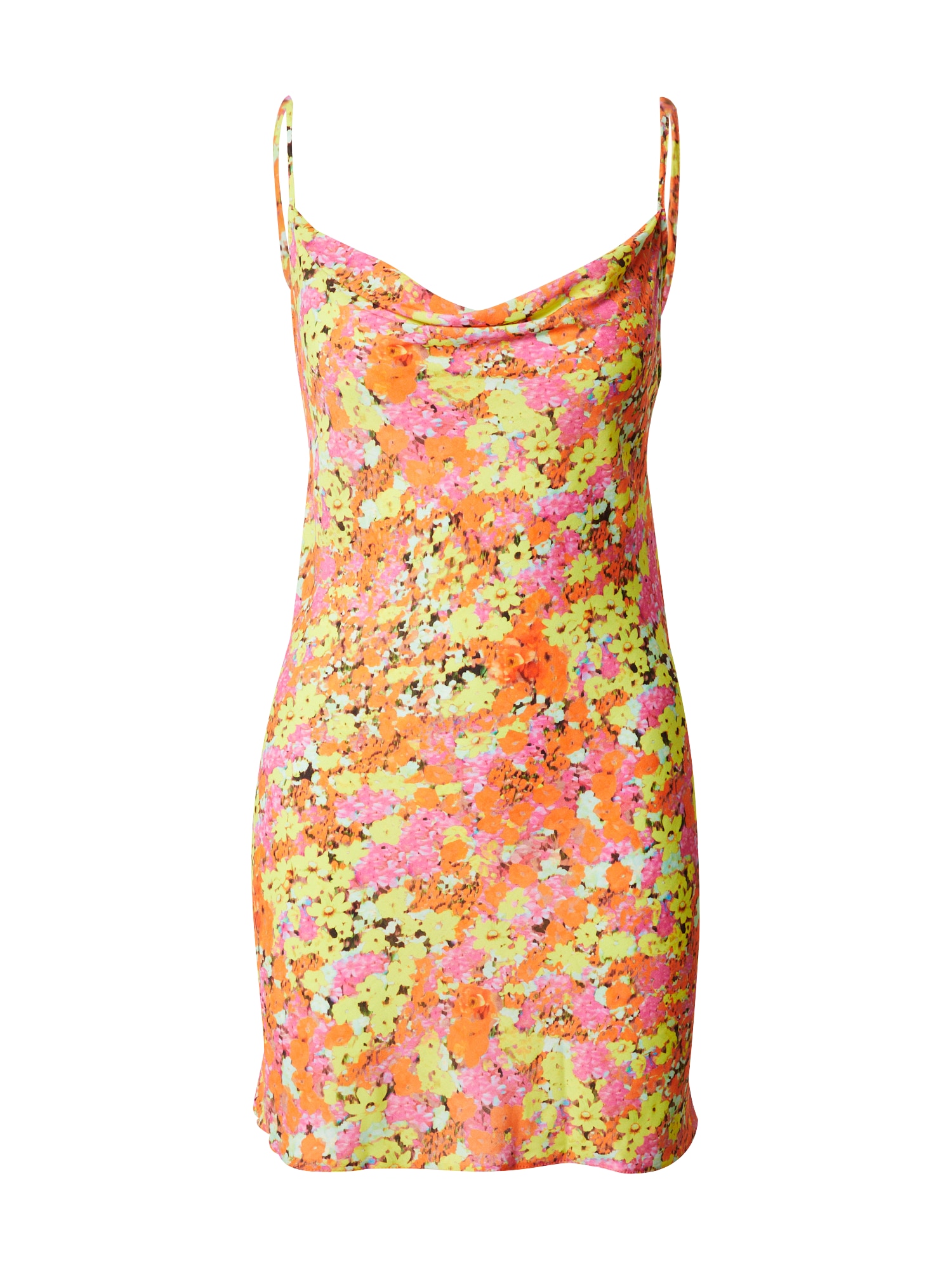 Nasty Gal Poletna obleka  rumena / zelena / oranžna / roza