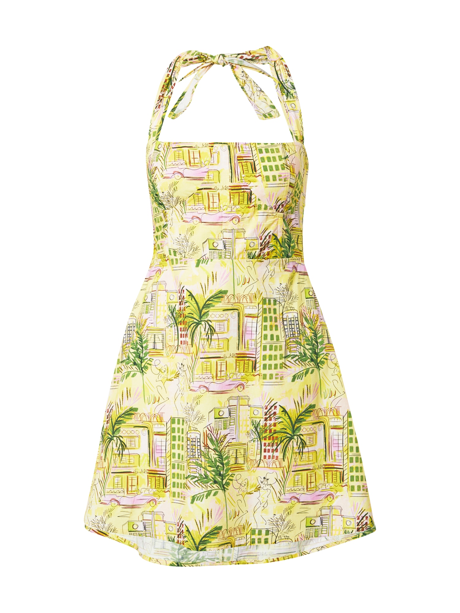 Nasty Gal Poletna obleka  svetlo rjava / svetlo rumena / zelena / limeta