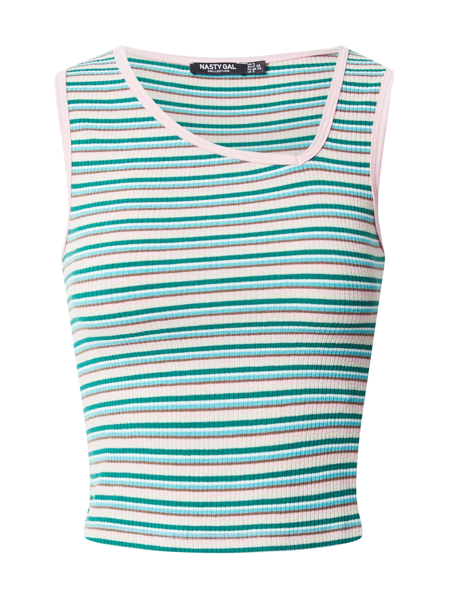 Nasty Gal Top  nebeško modra / rjava / smaragd / off-bela
