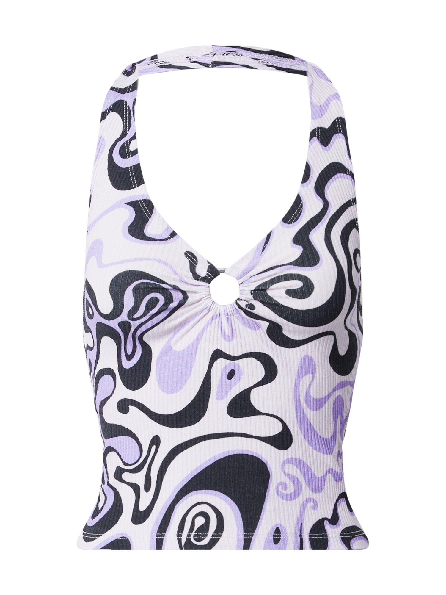 Nasty Gal Top  pastelno lila / svetlo lila / črna