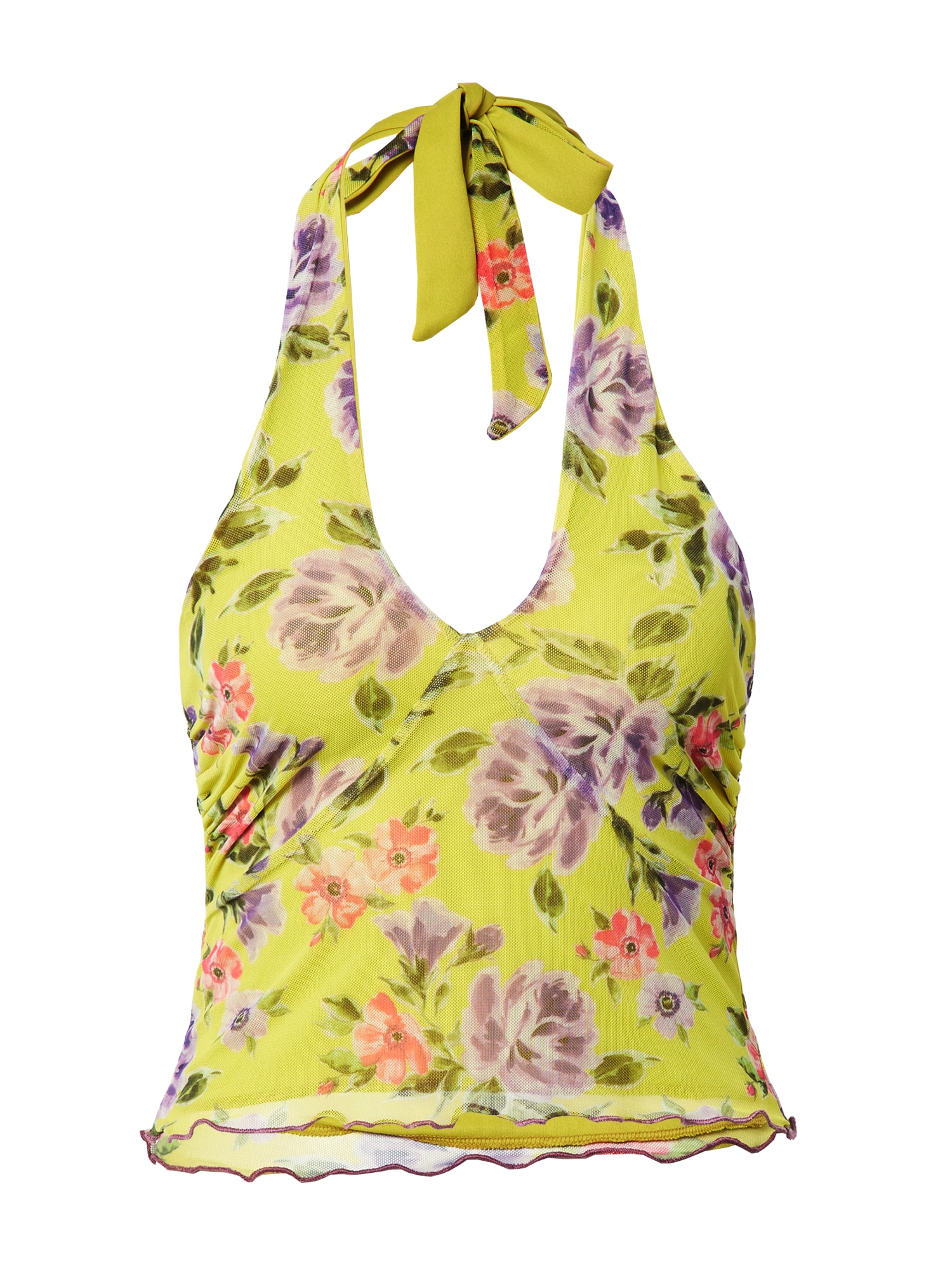 Nasty Gal Top  rumena / pastelno lila / temno liila / svetlo rdeča