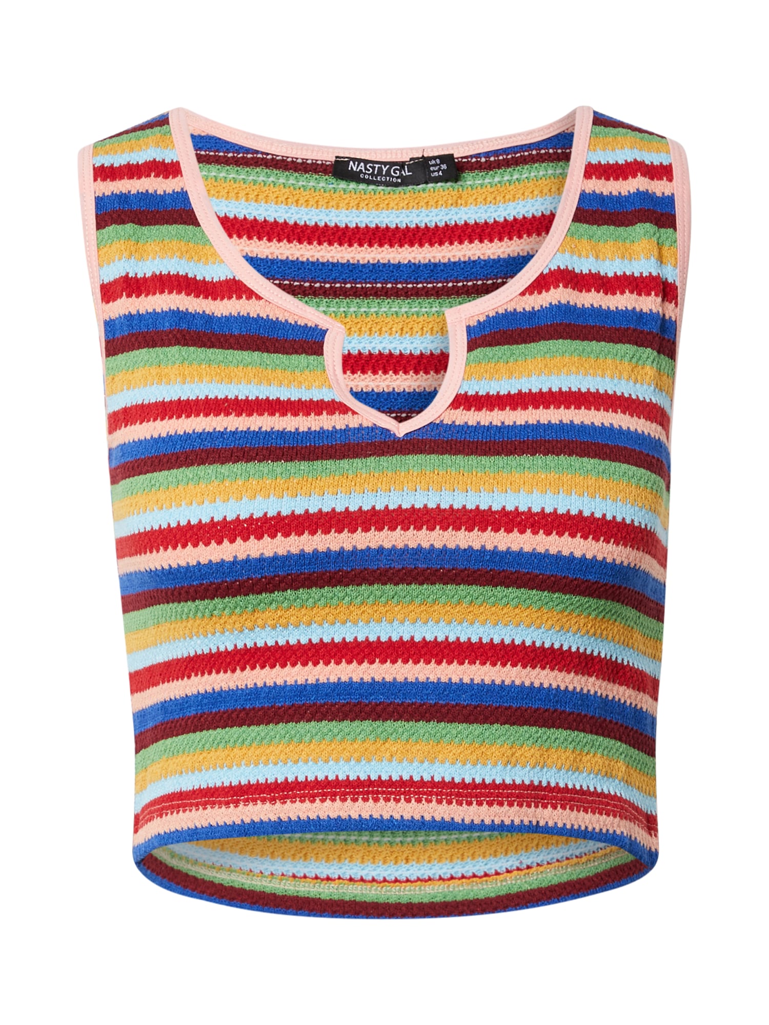 Nasty Gal Top z naramnicami  modra / svetlo modra / rumena / rdeča