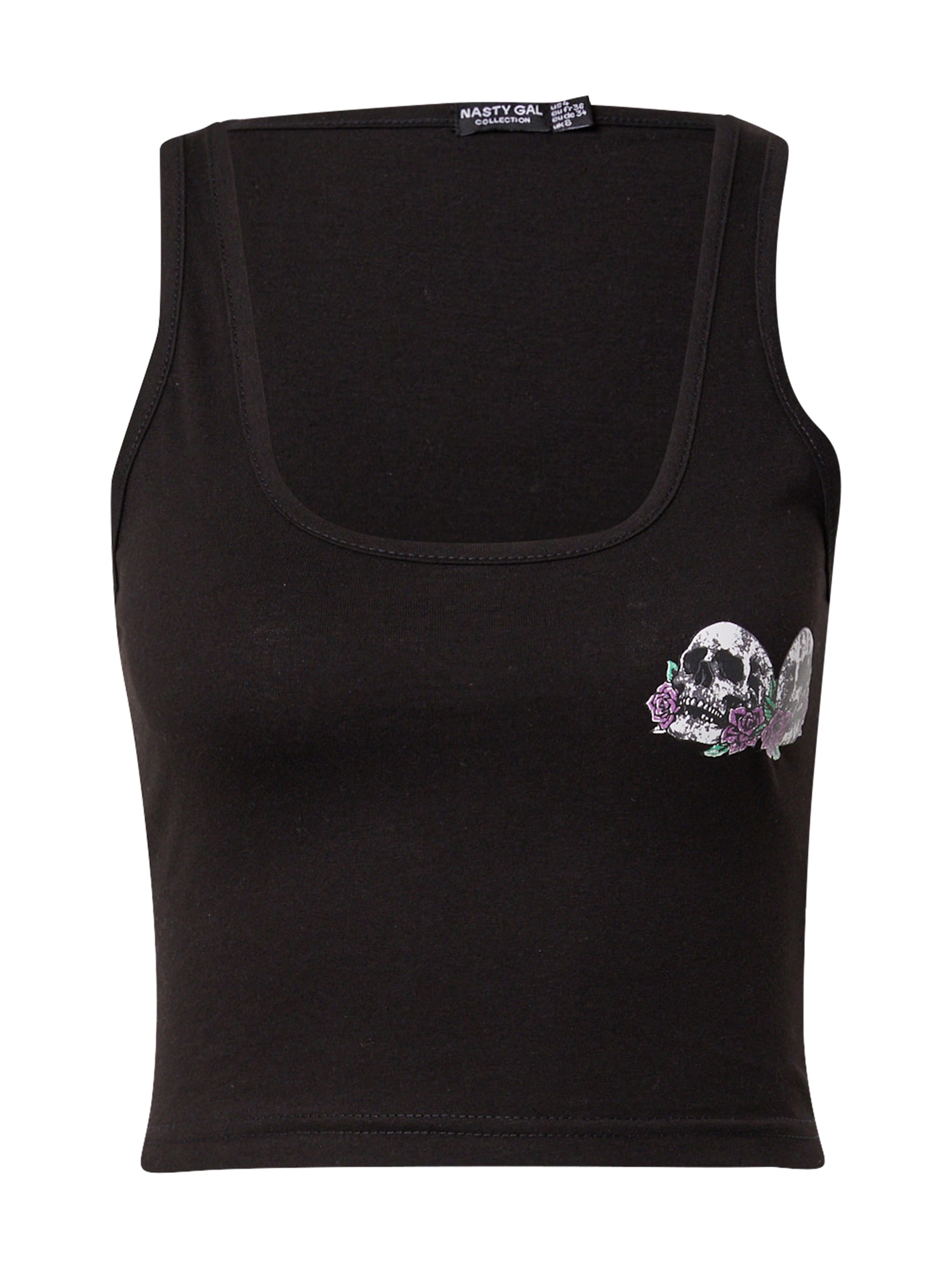 Nasty Gal Top  zelena / orhideja / črna / bela