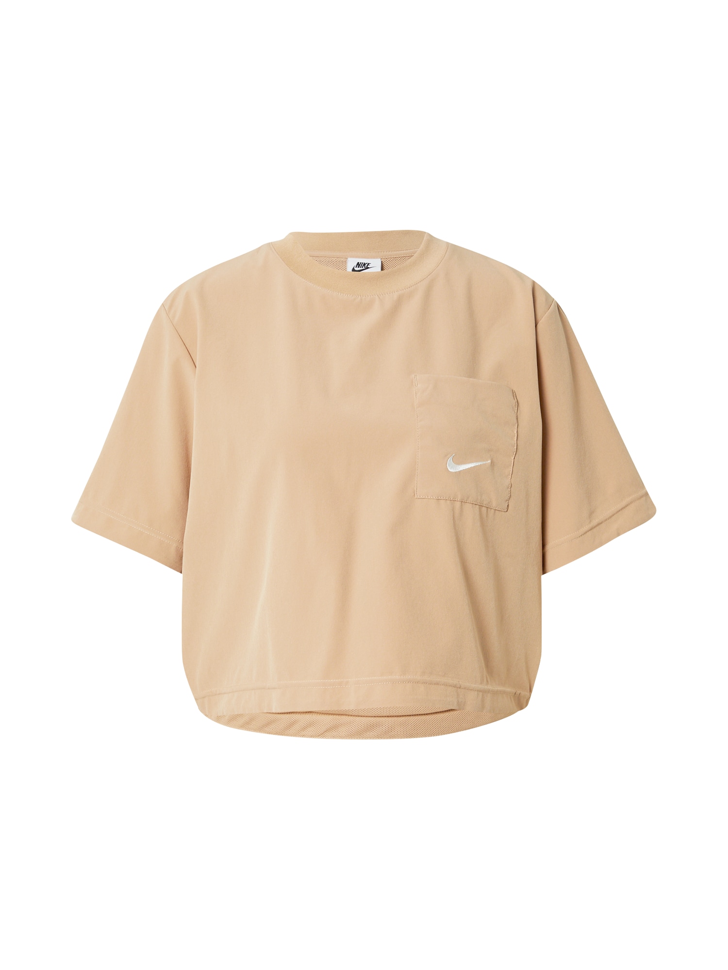 Nike Sportswear Majica  temno bež / bela