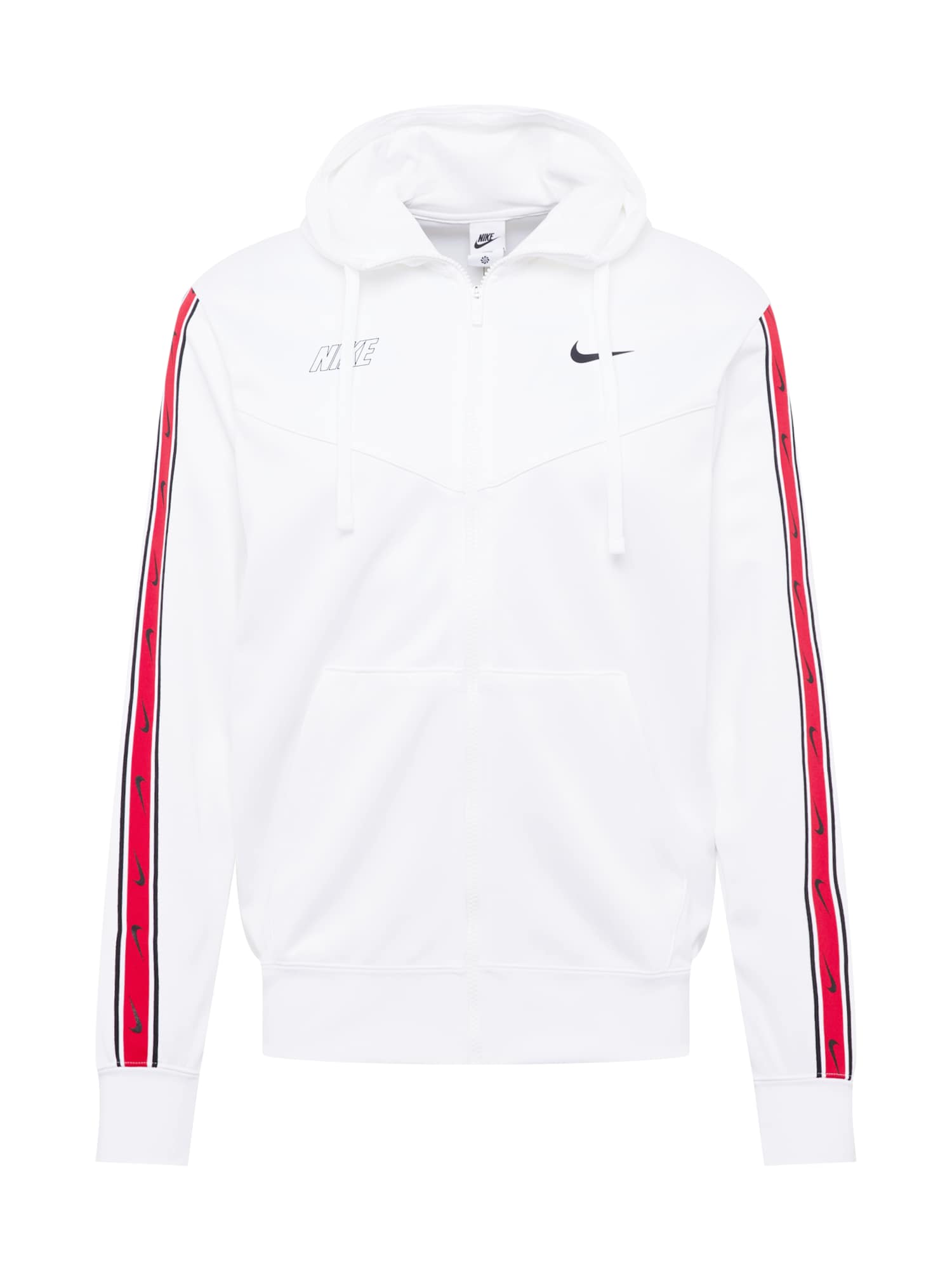 Nike Sportswear Športna jopa na zadrgo 'Repeat'  rdeča / črna / bela