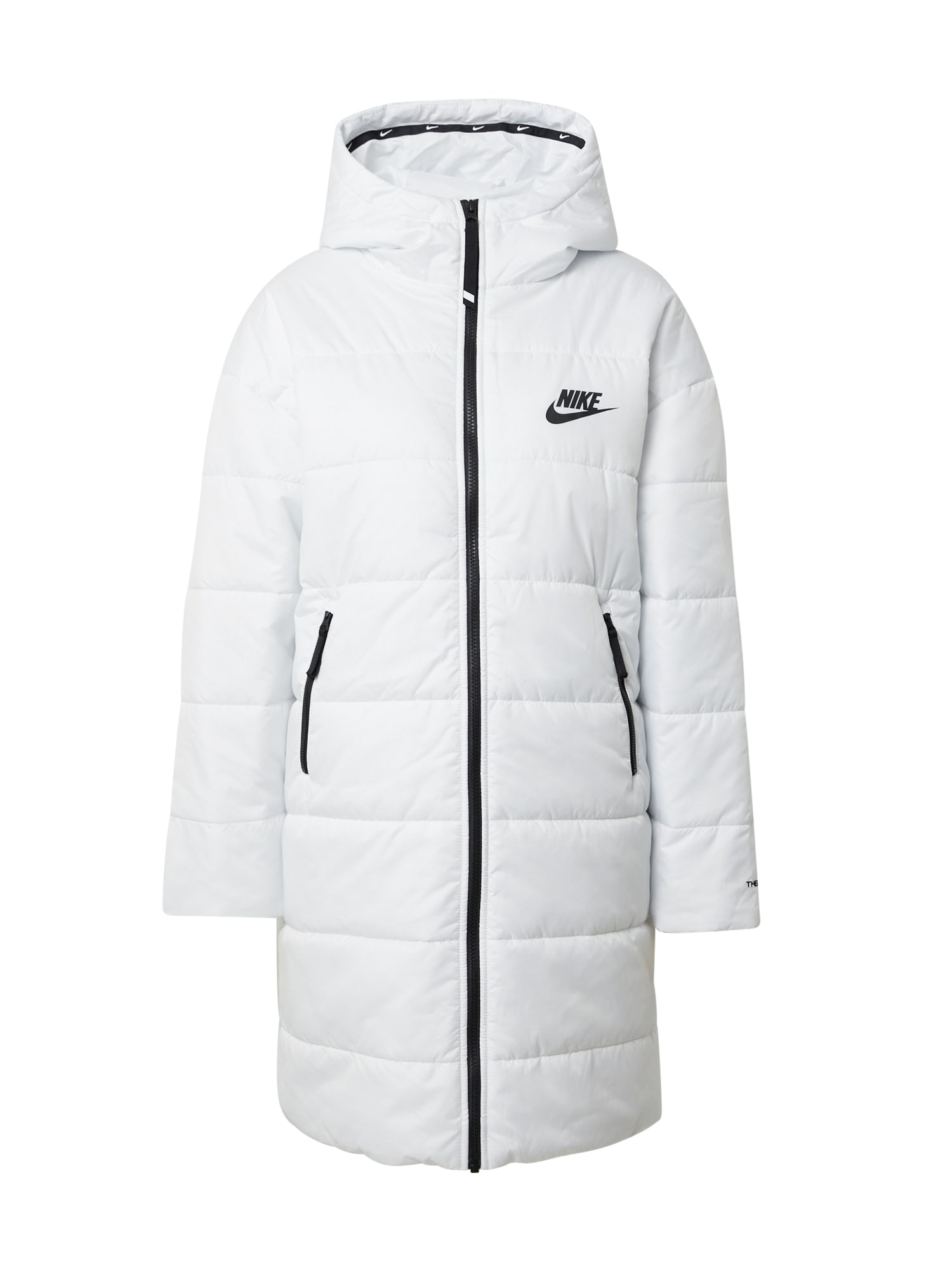 Nike Sportswear Zimski plašč  črna / bela