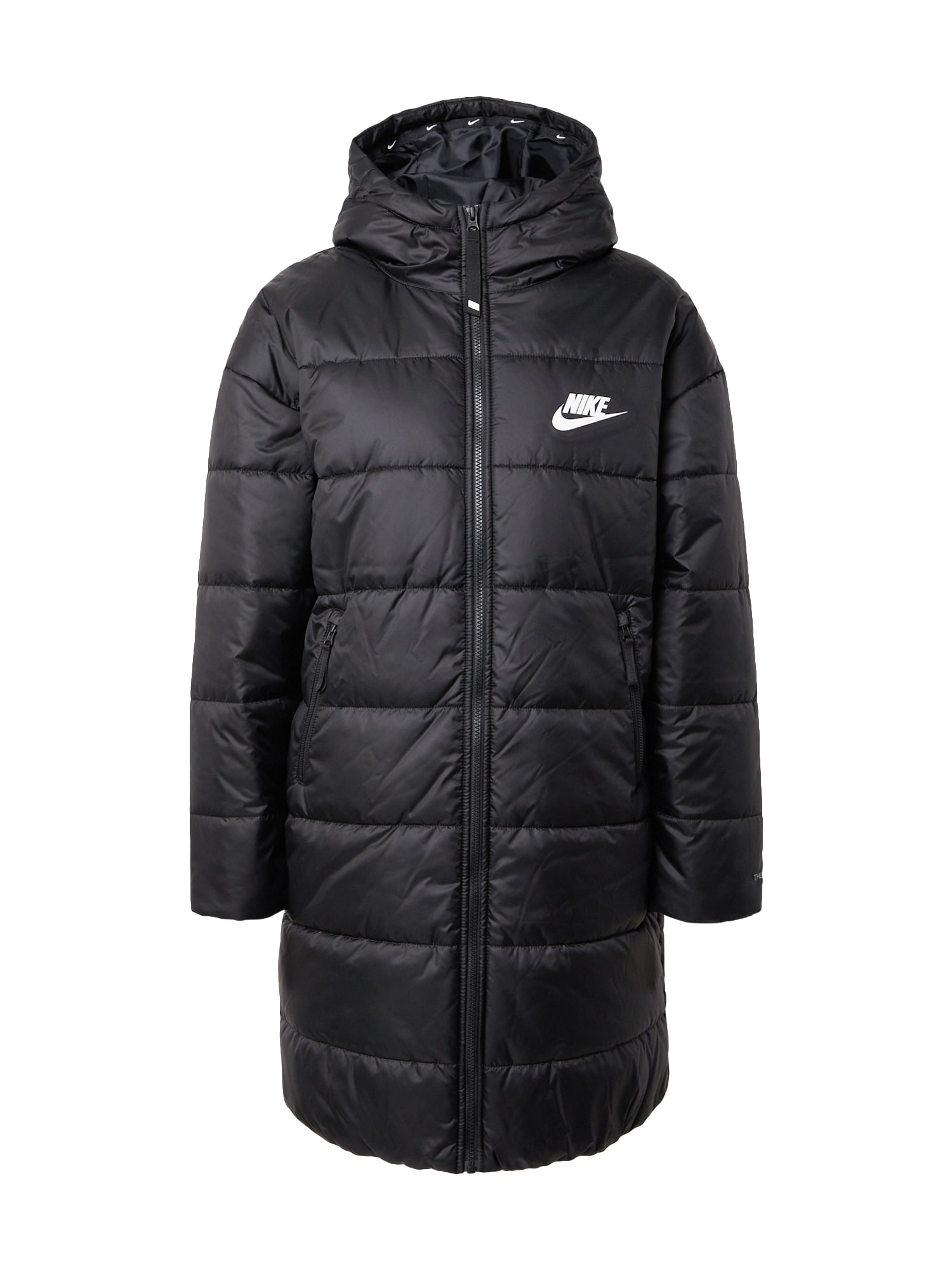 Nike Sportswear Zimski plašč  črna / bela
