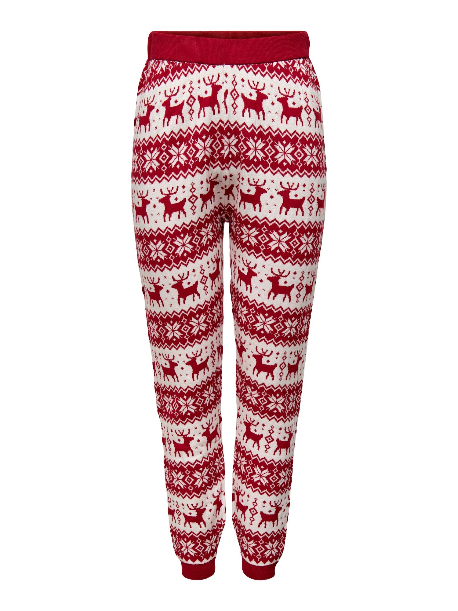 ONLY Spodnji del pižame 'Xmas'  karminsko rdeča / bela