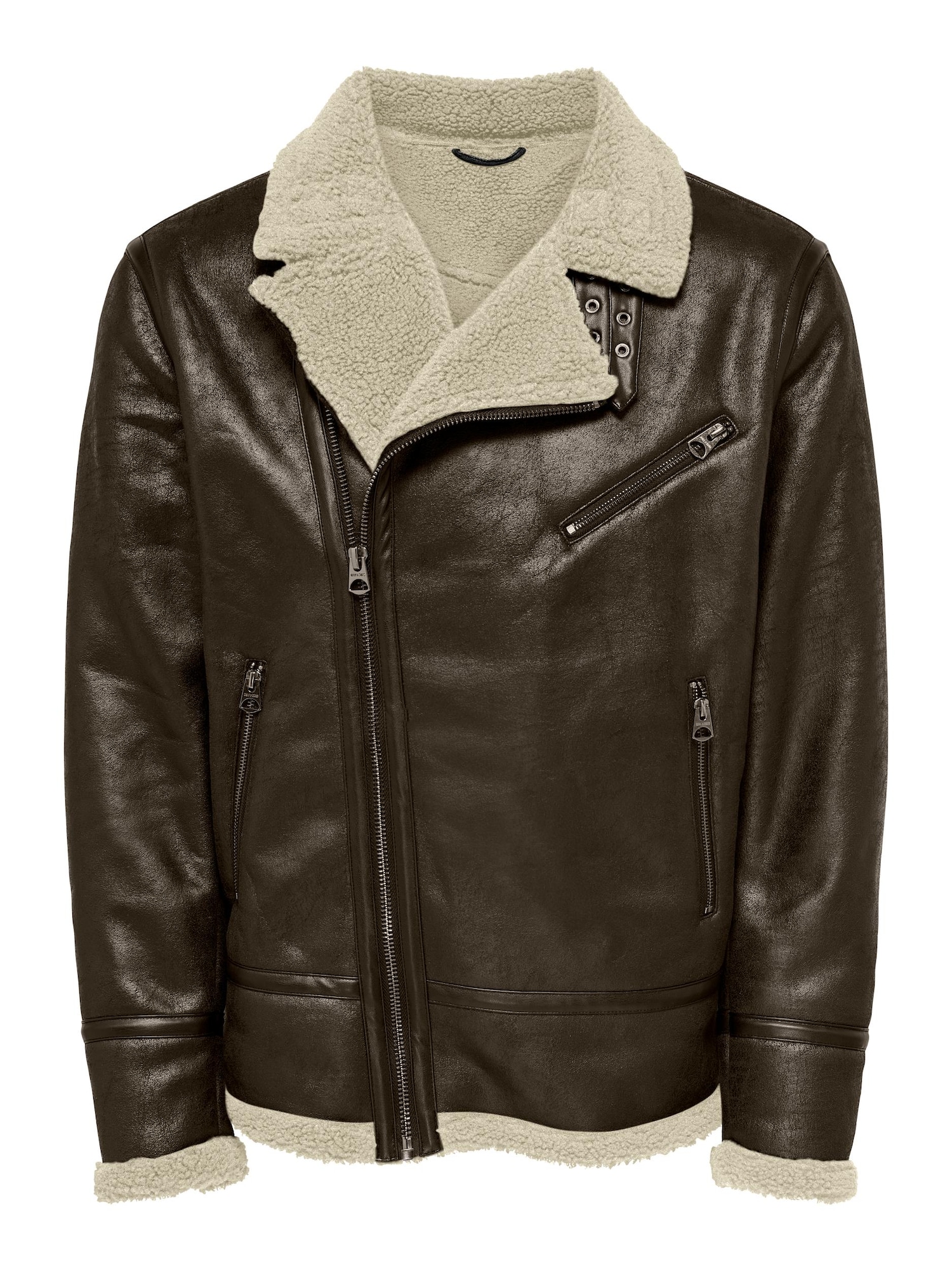 Only & Sons Prehodna jakna 'RYAN'  rjava / volneno bela