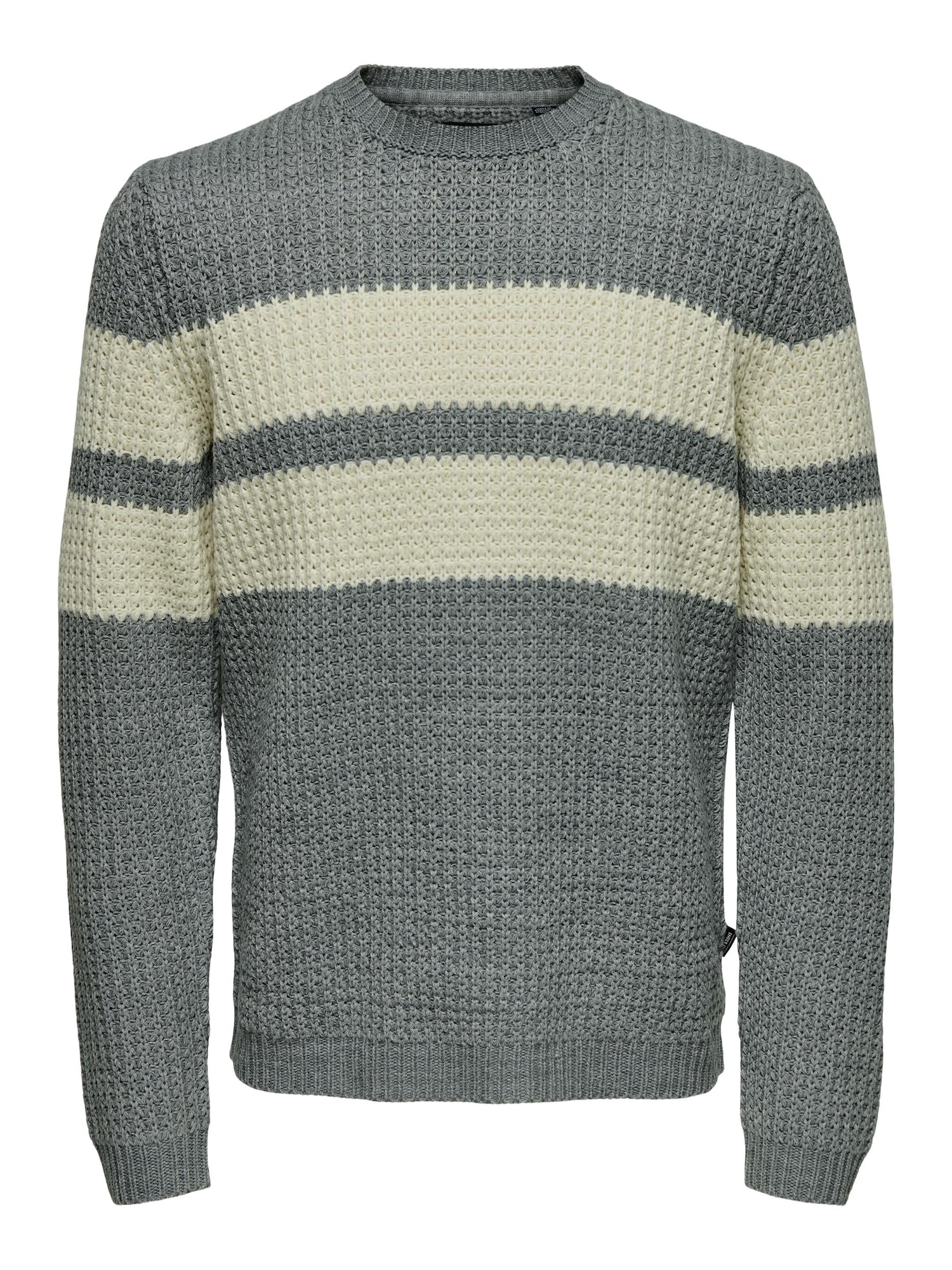Only & Sons Pulover 'Sazlo'  temno siva / volneno bela
