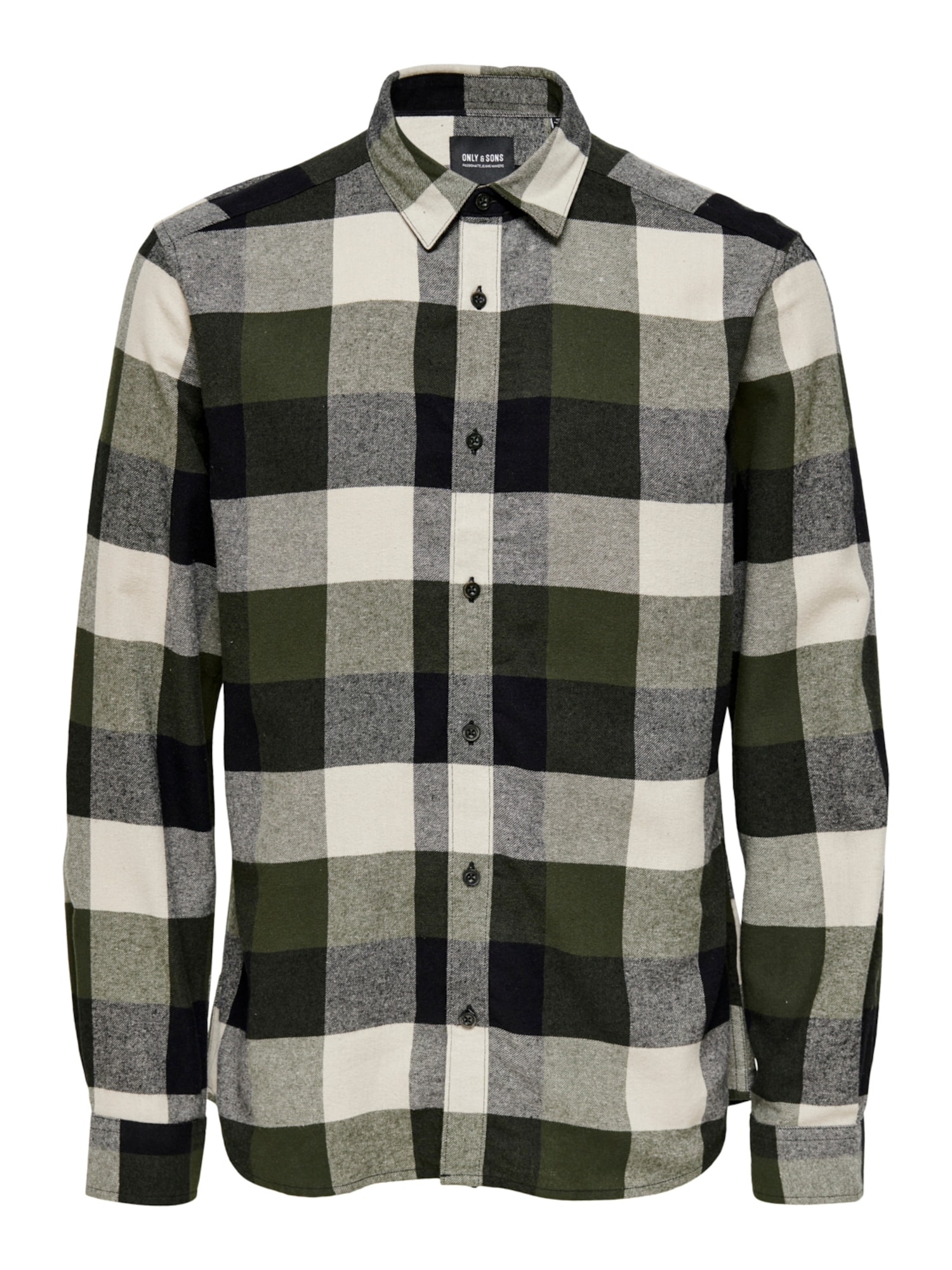 Only & Sons Srajca 'Gudmund'  kaki / oliva / črna / bela