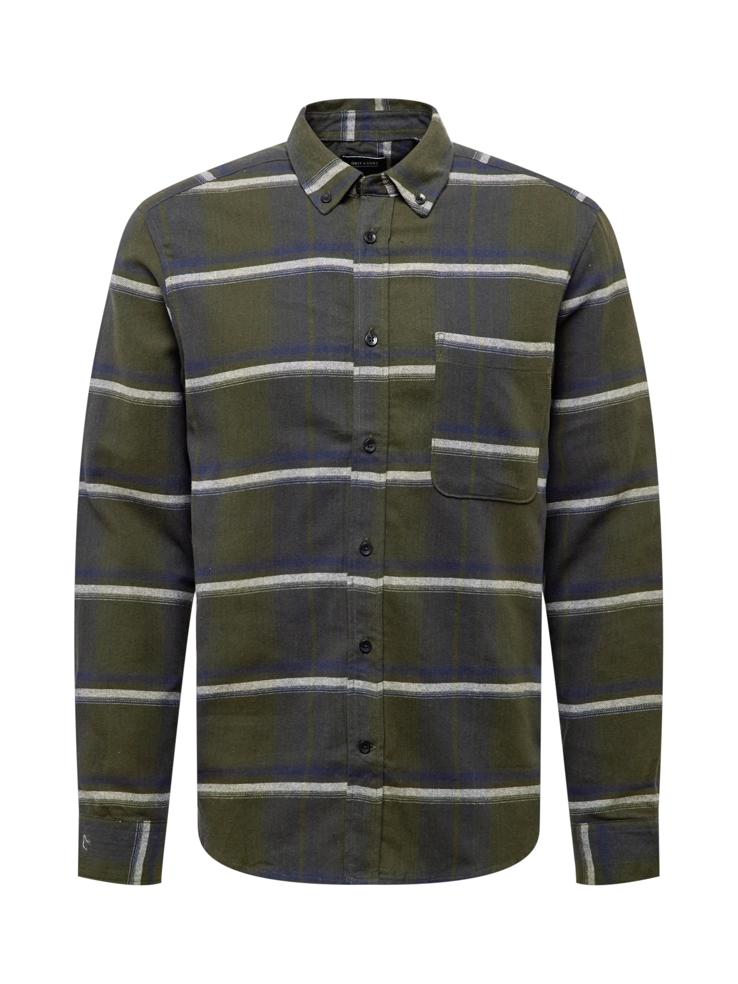 Only & Sons Srajca 'TAM'  pegasto siva / oliva / črna
