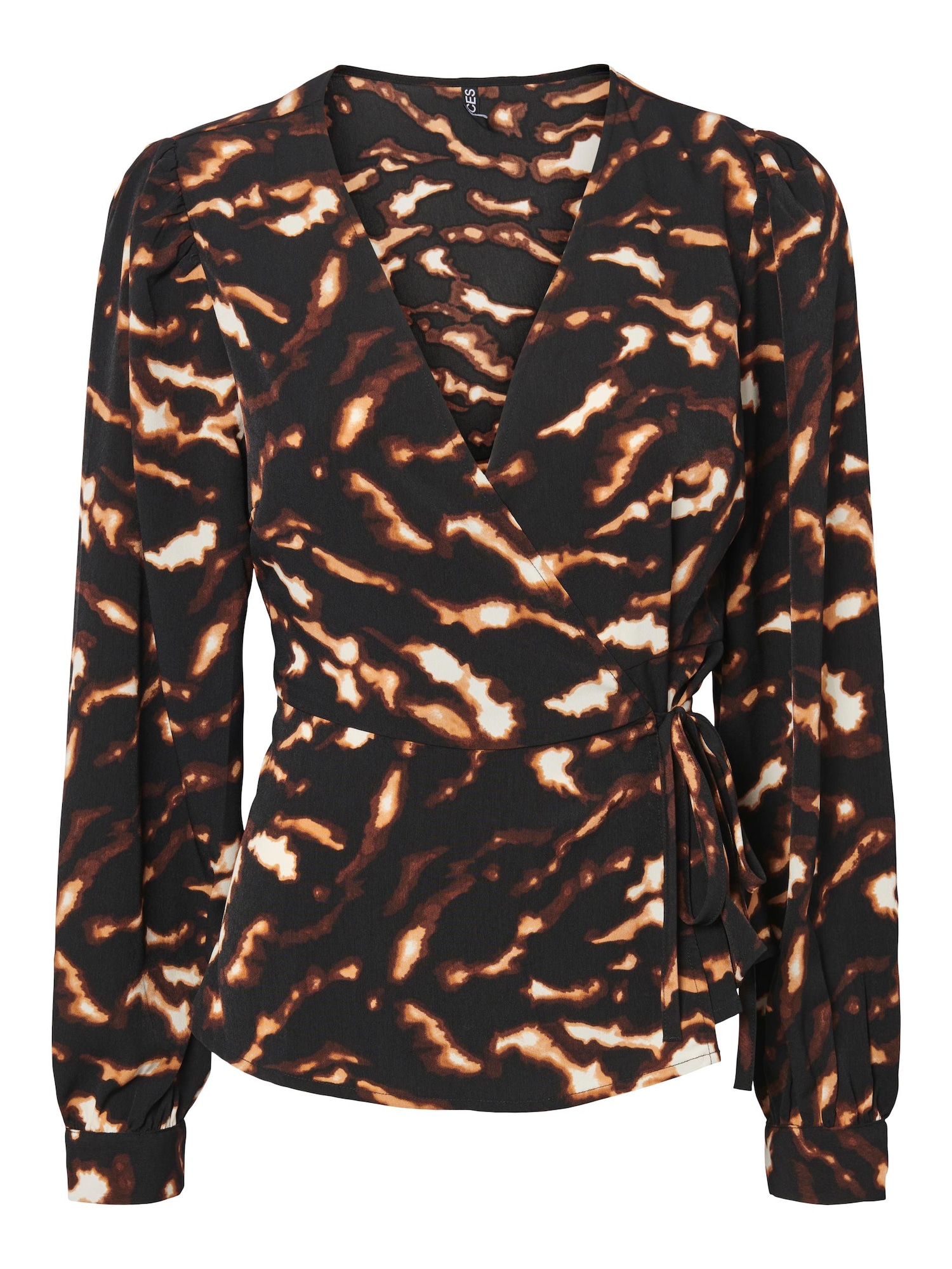 PIECES Bluza 'Adelena'  rjava / svetlo rjava / bela
