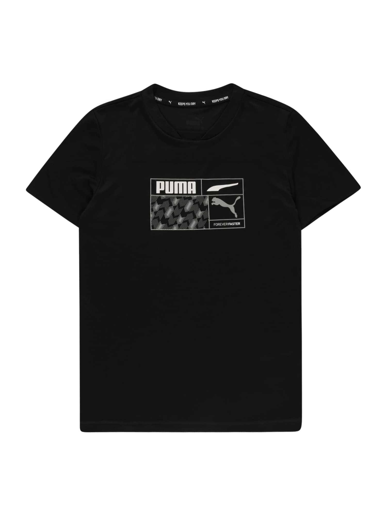 PUMA Majica  siva / črna / bela