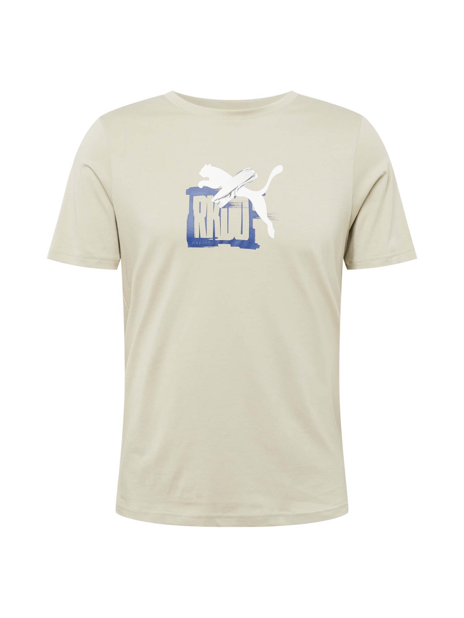 PUMA Majica  temno bež / kraljevo modra / bela