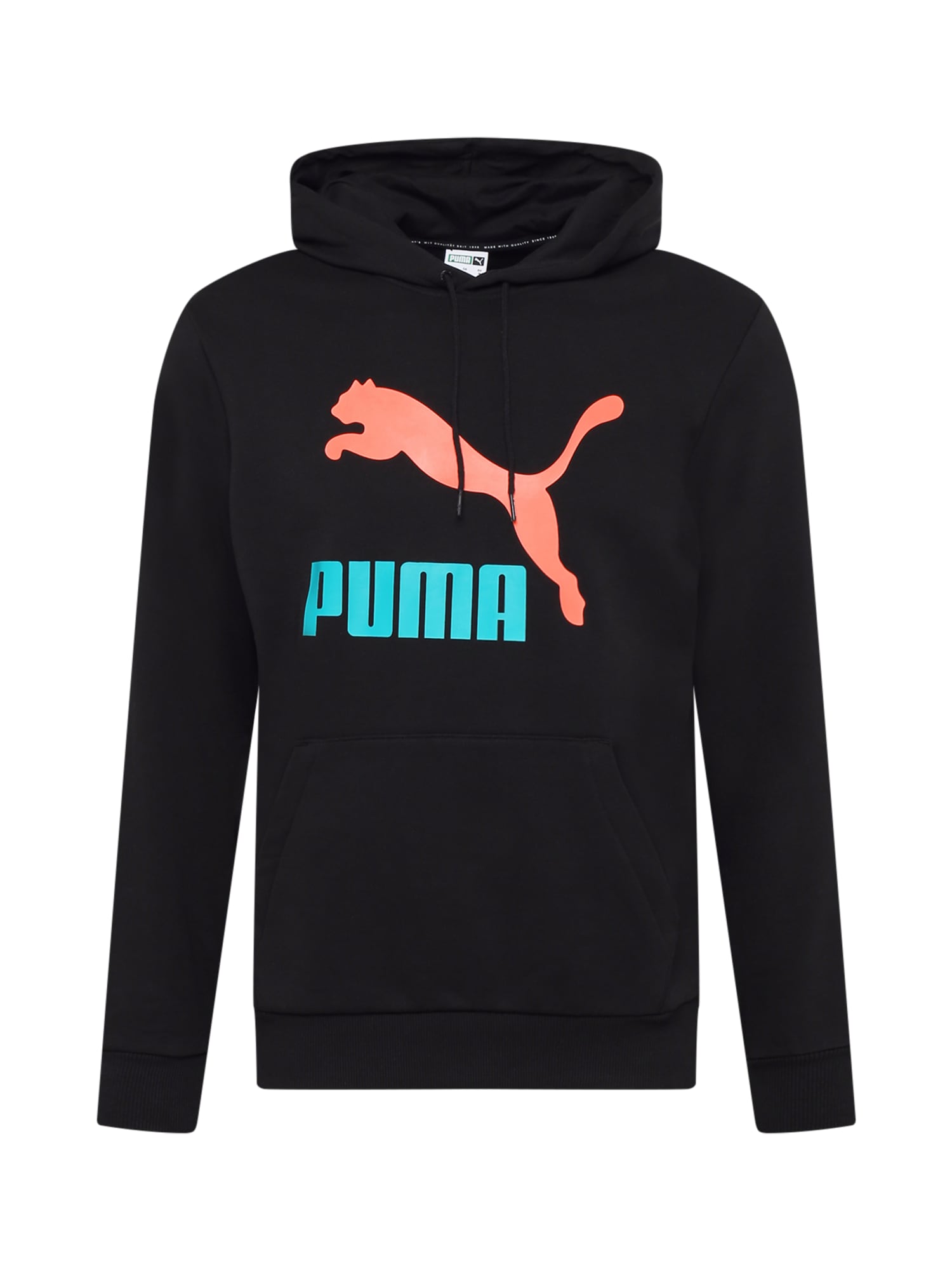 PUMA Majica  voda / losos / črna