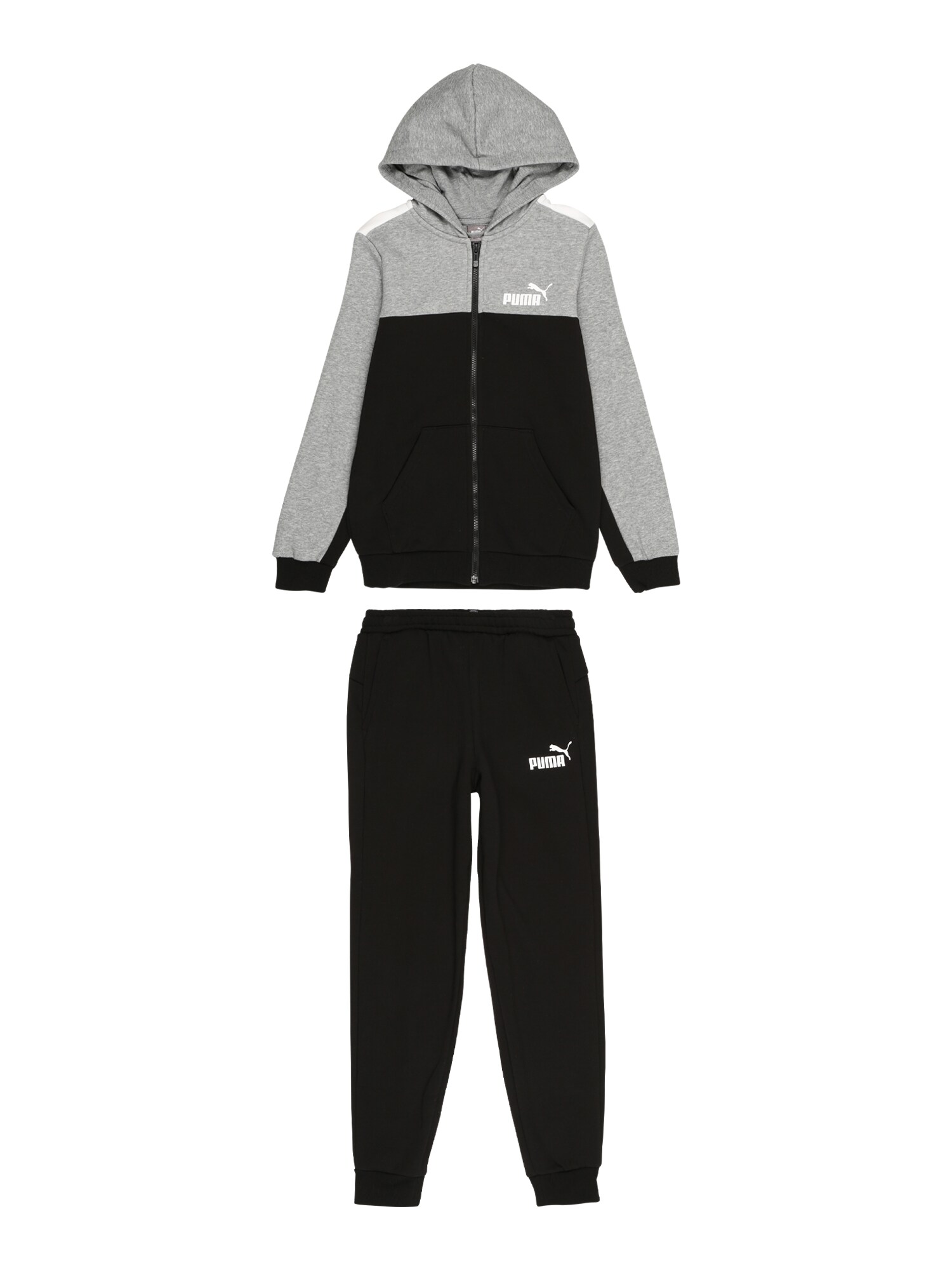 PUMA Trenirka za tek  siva / črna / bela