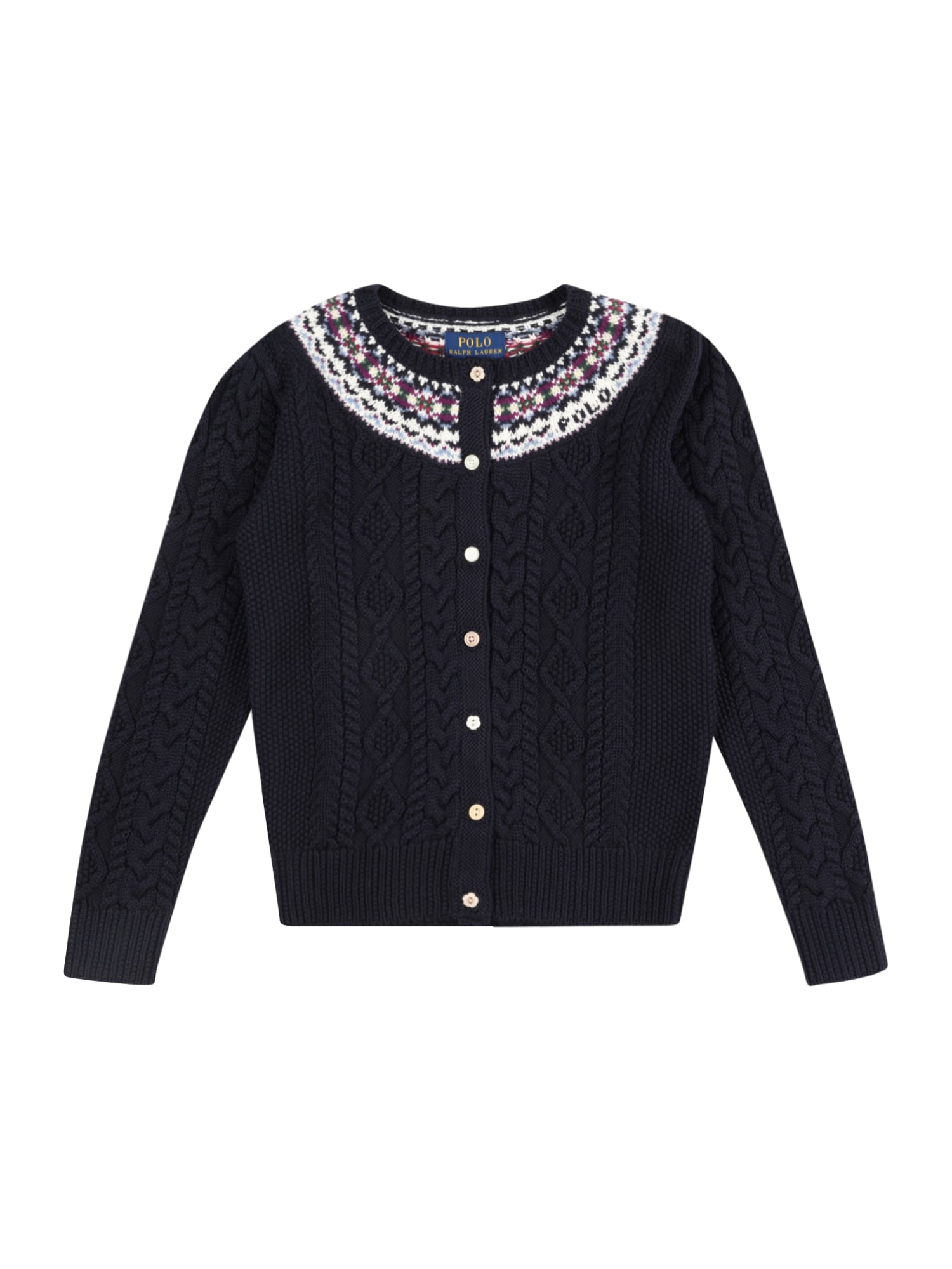 Polo Ralph Lauren Pletena jopa 'FAIRISLE'  mornarska / svetlo modra / jagoda / bela