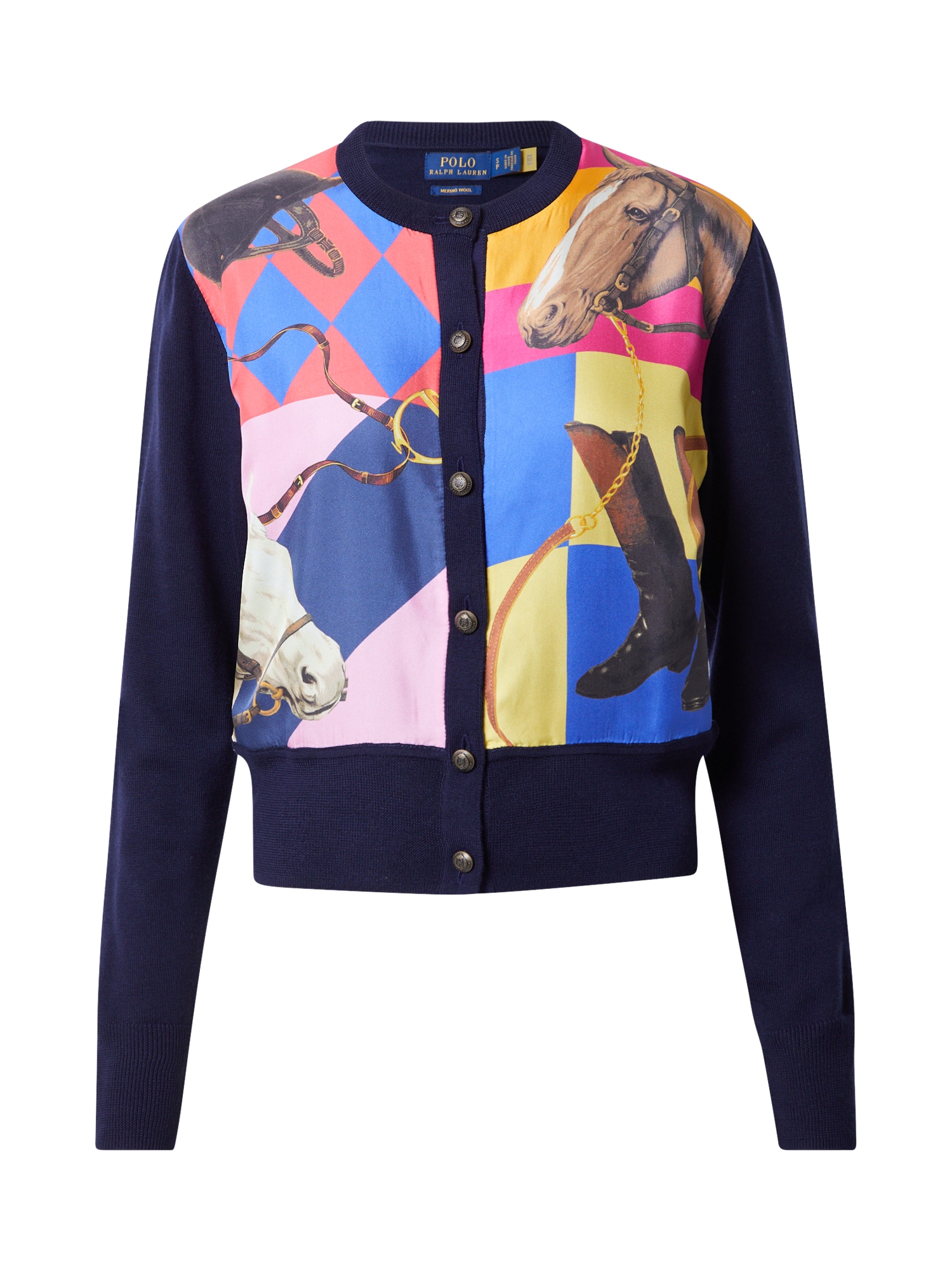 Polo Ralph Lauren Pletena jopa  modra / mornarska / rumena / roza