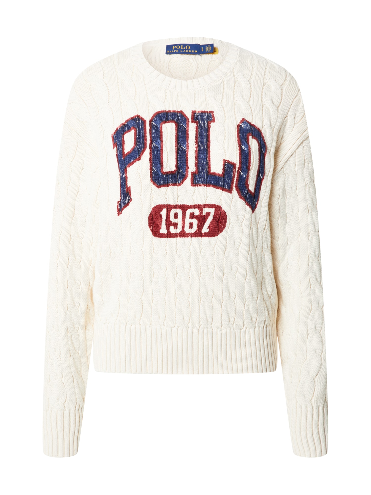Polo Ralph Lauren Pulover  kremna / mornarska / češnjevo rdeča
