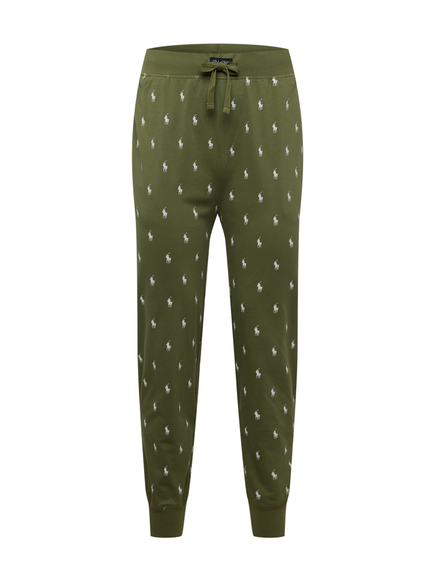 Polo Ralph Lauren Spodnji del pižame  oliva / bela
