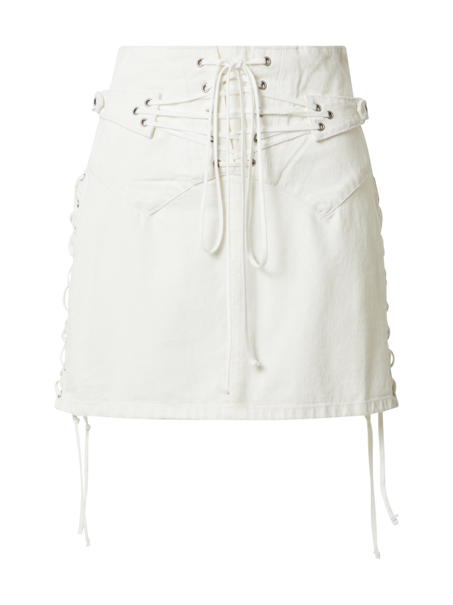 RE/DONE Krilo '70S LACE UP SKIRT'  bela