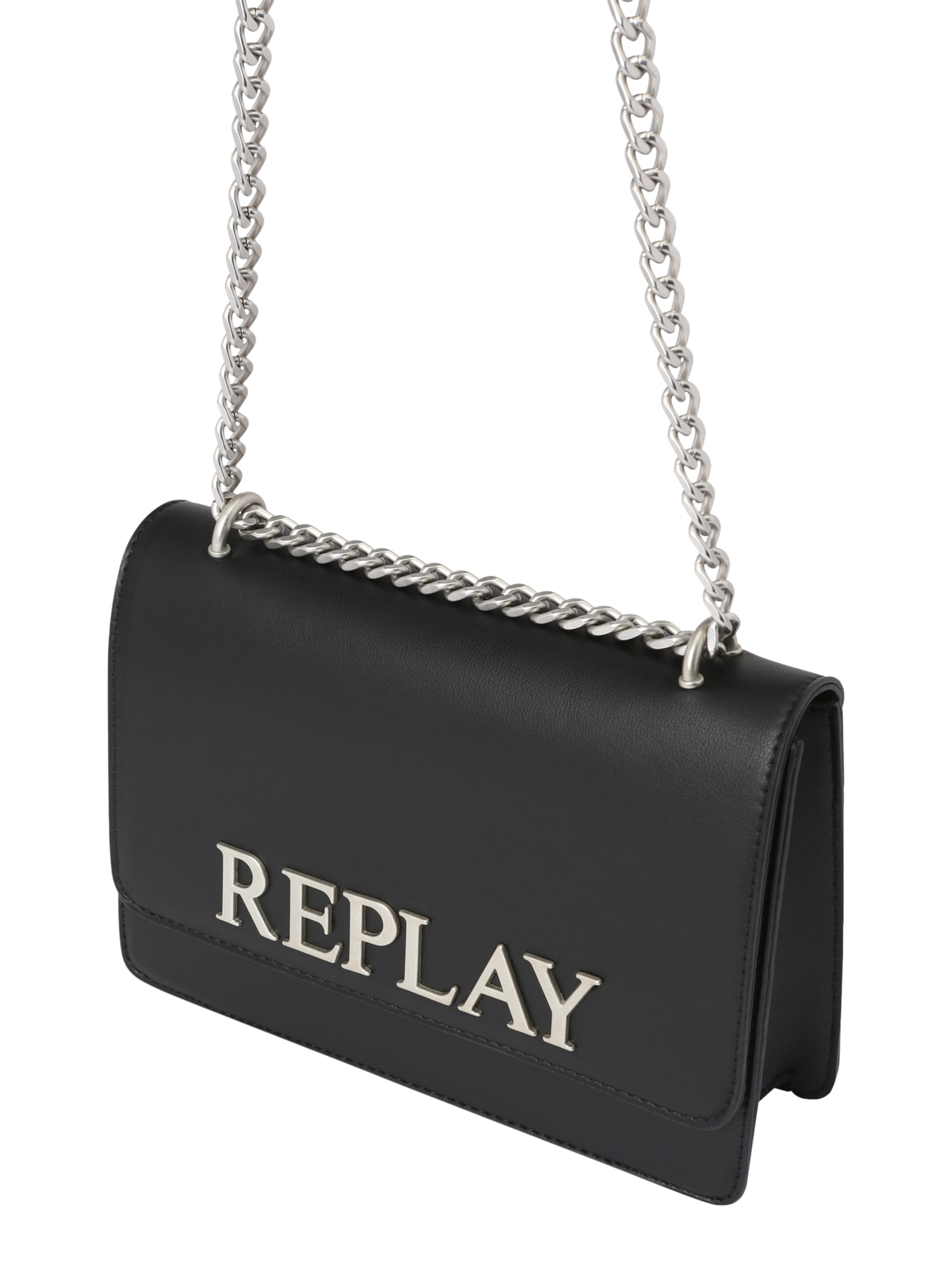 REPLAY Torba za čez ramo  črna / srebrna