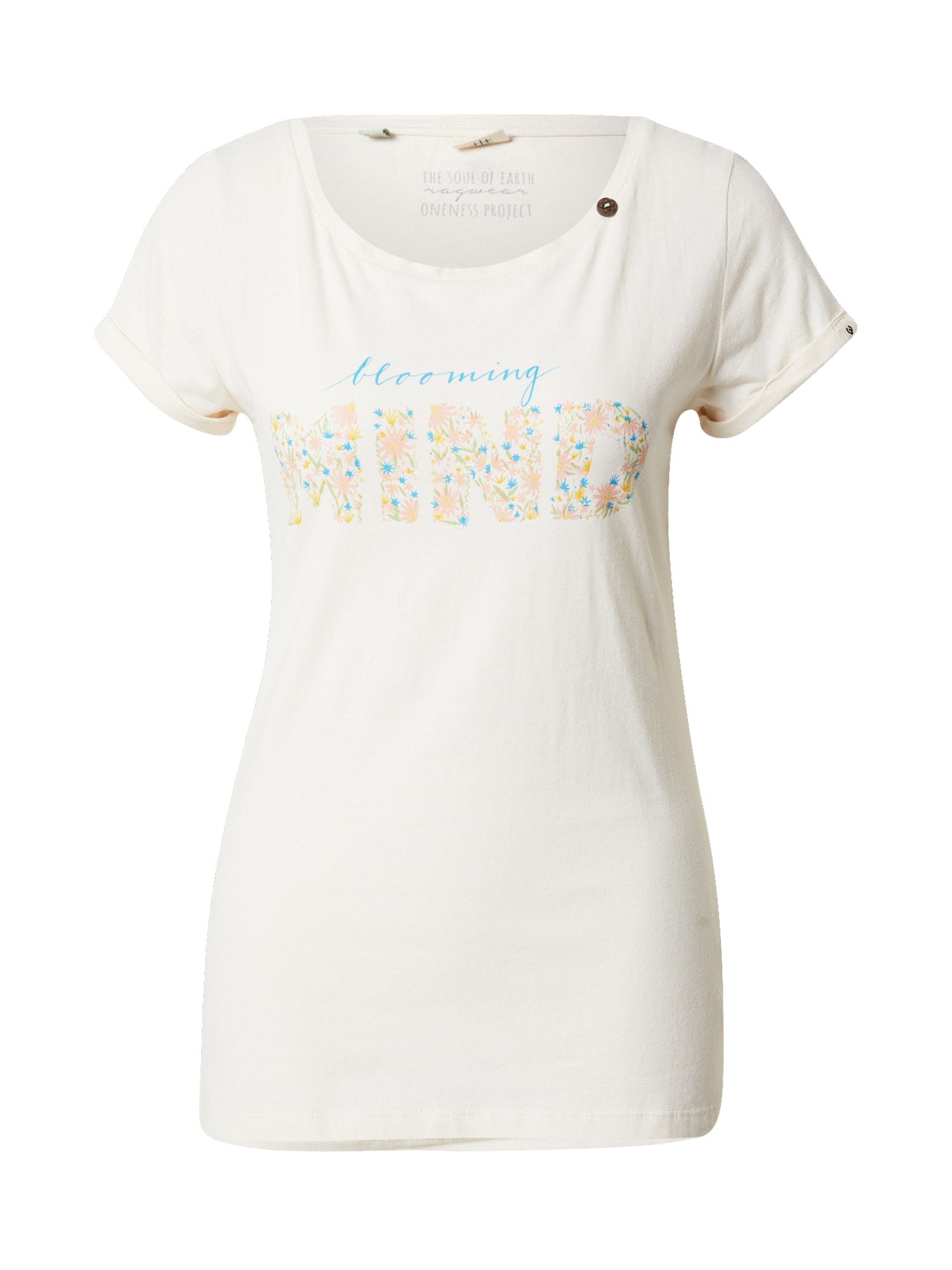 Ragwear Majica 'FLORAH'  svetlo modra / svetlo zelena / roza / naravno bela