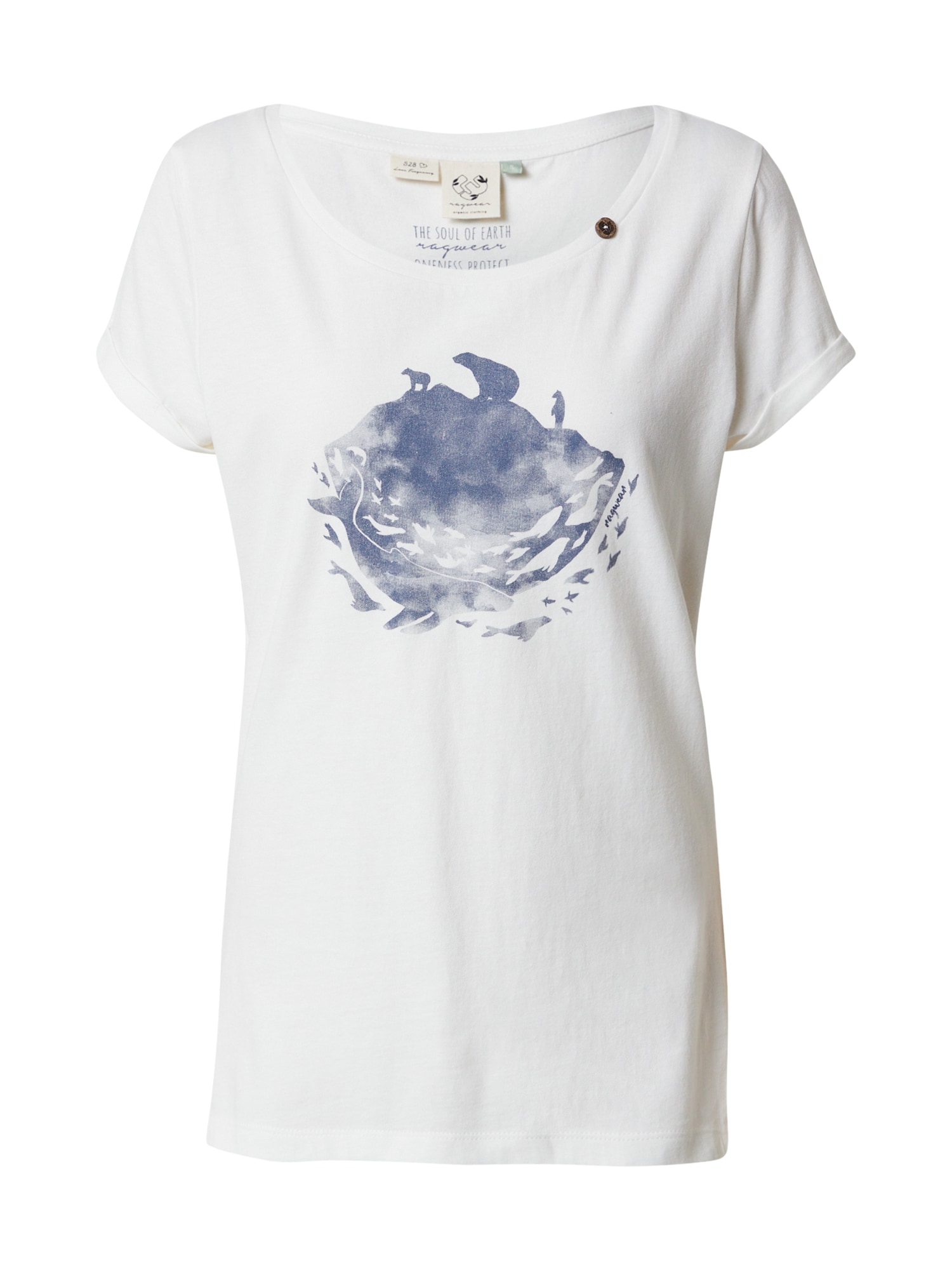 Ragwear Majica 'Florah'  temno modra / bela