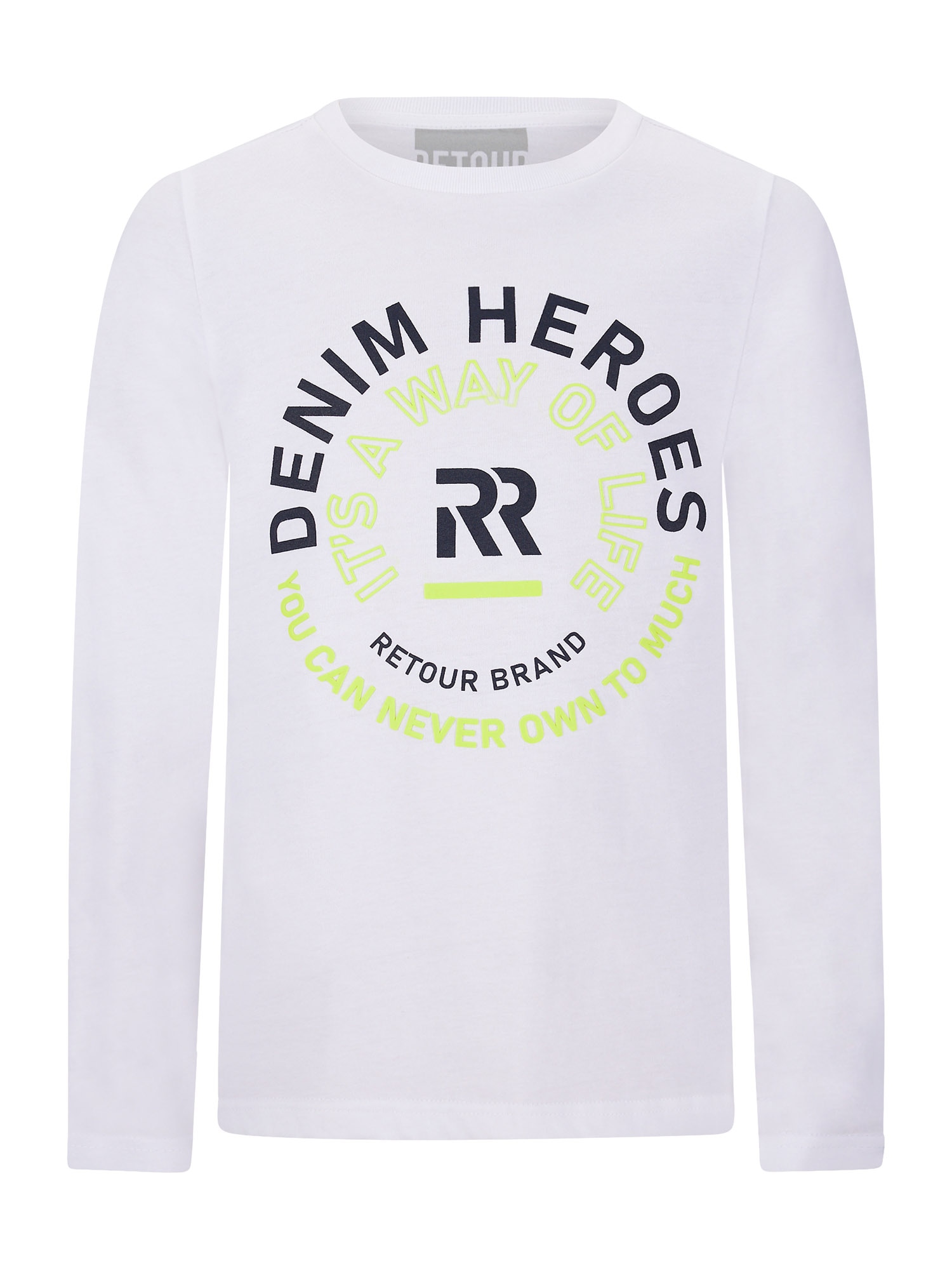 Retour Jeans Majica 'Melvin'  neonsko rumena / črna / bela