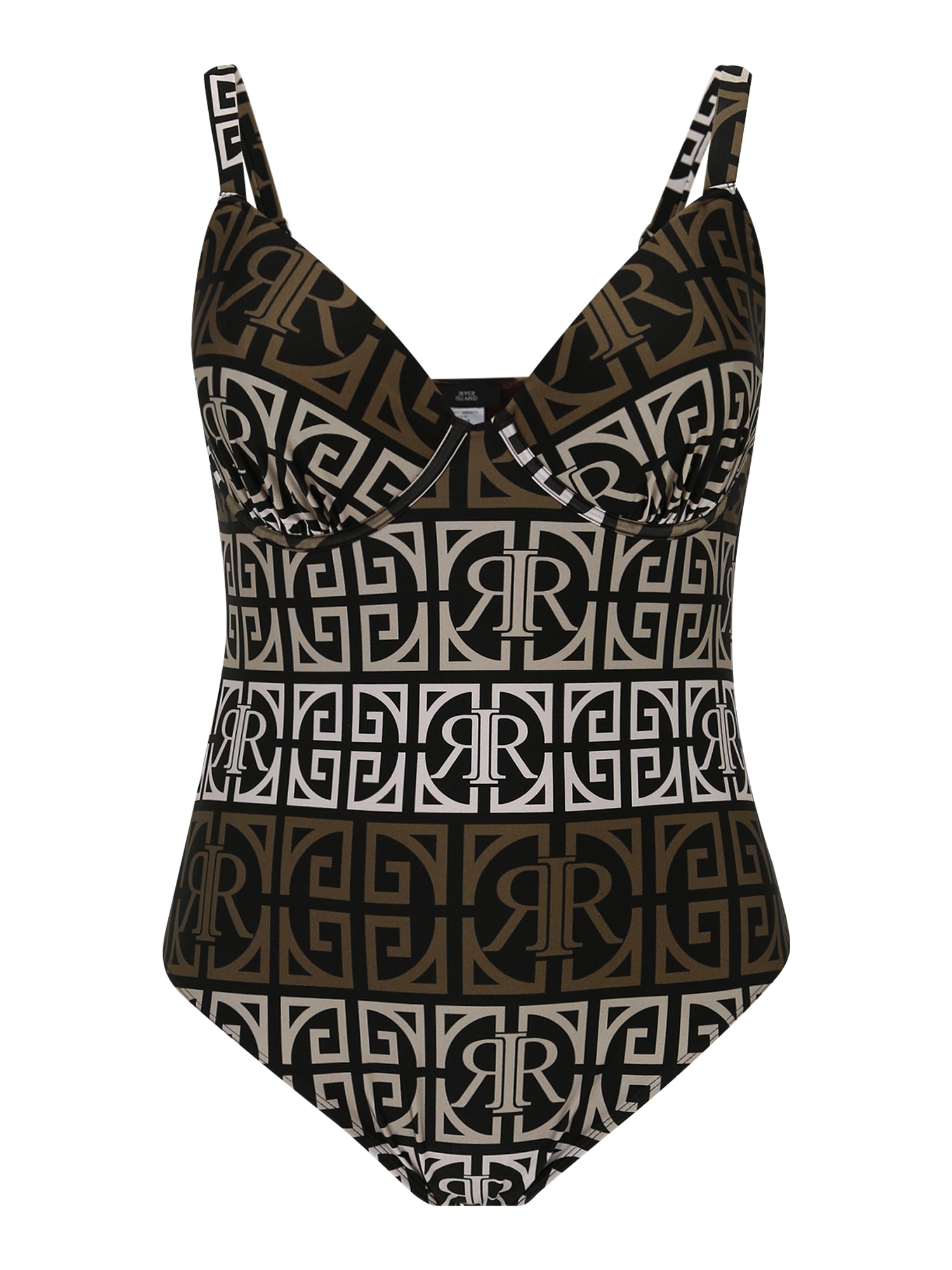 River Island Plus Enodelne kopalke  bež / rjava / črna