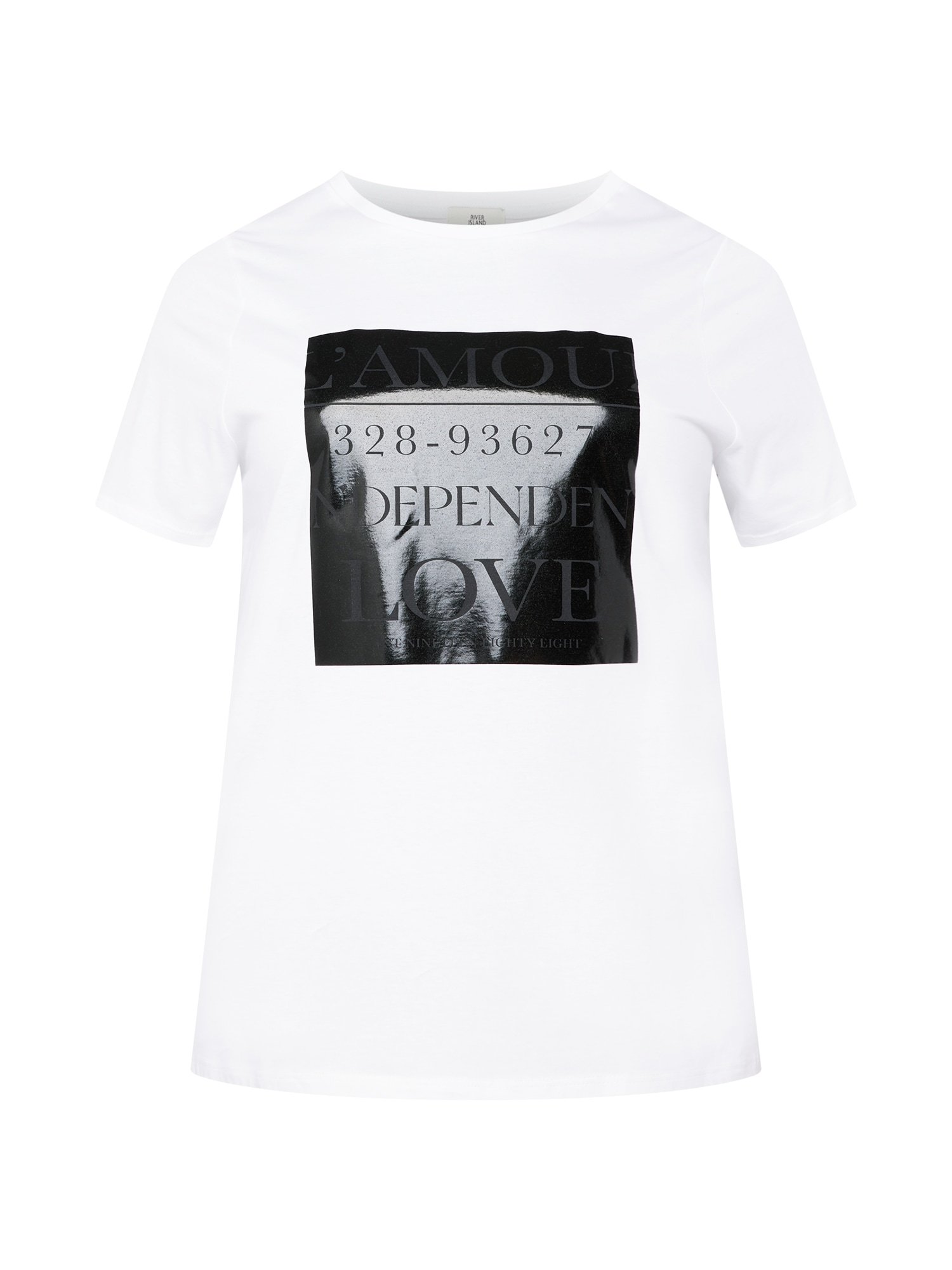 River Island Plus Majica  siva / staro roza / črna / bela