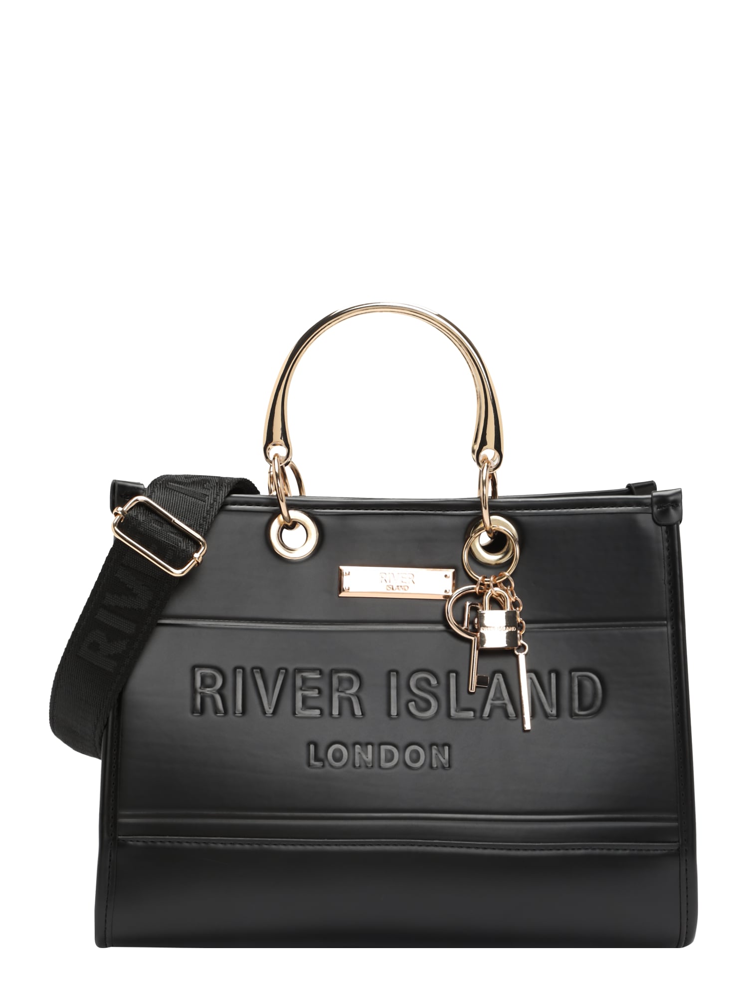 River Island Ročna torbica  zlata / črna