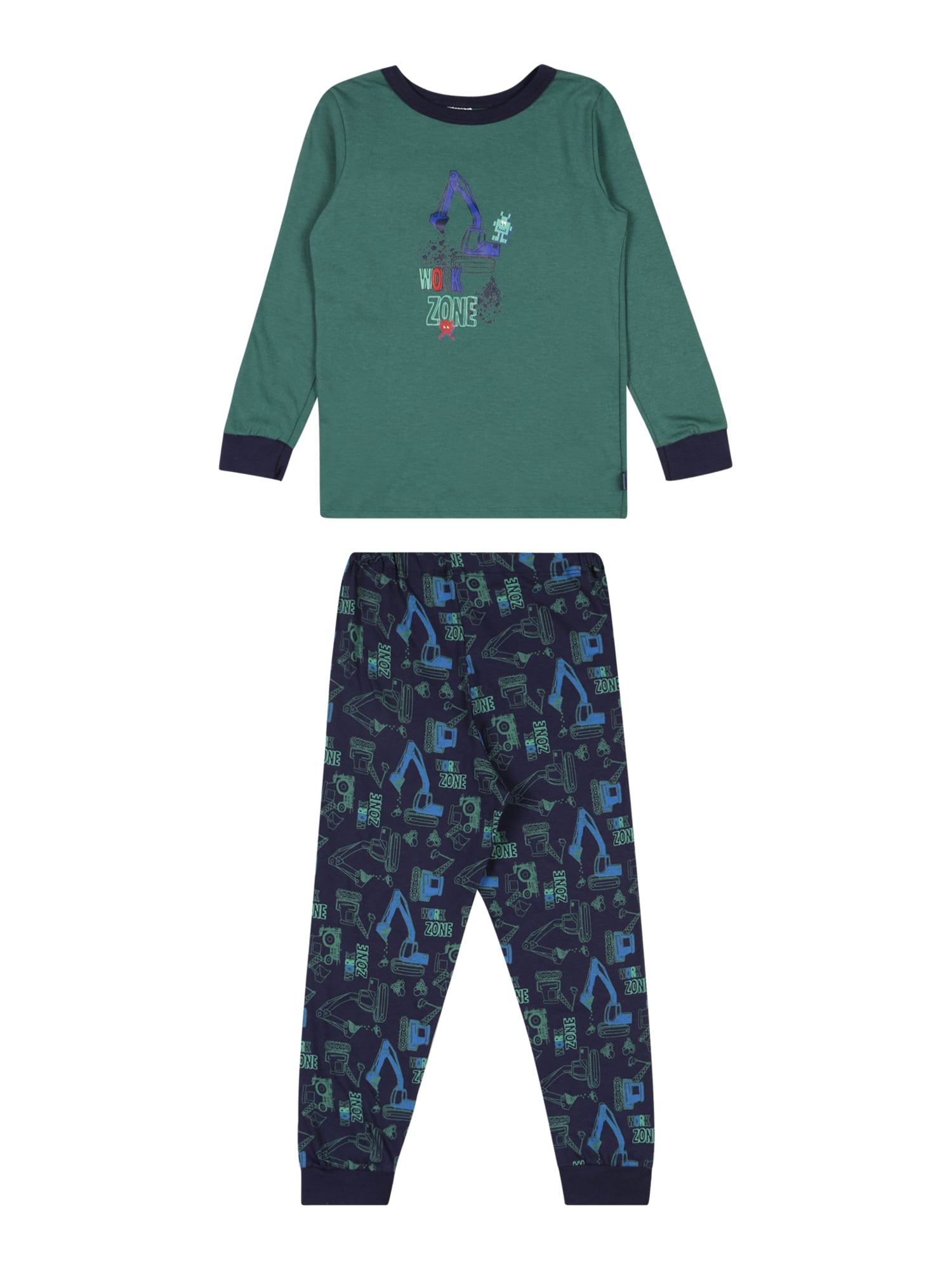 SCHIESSER Pižama  temno modra / travnato zelena / mešane barve