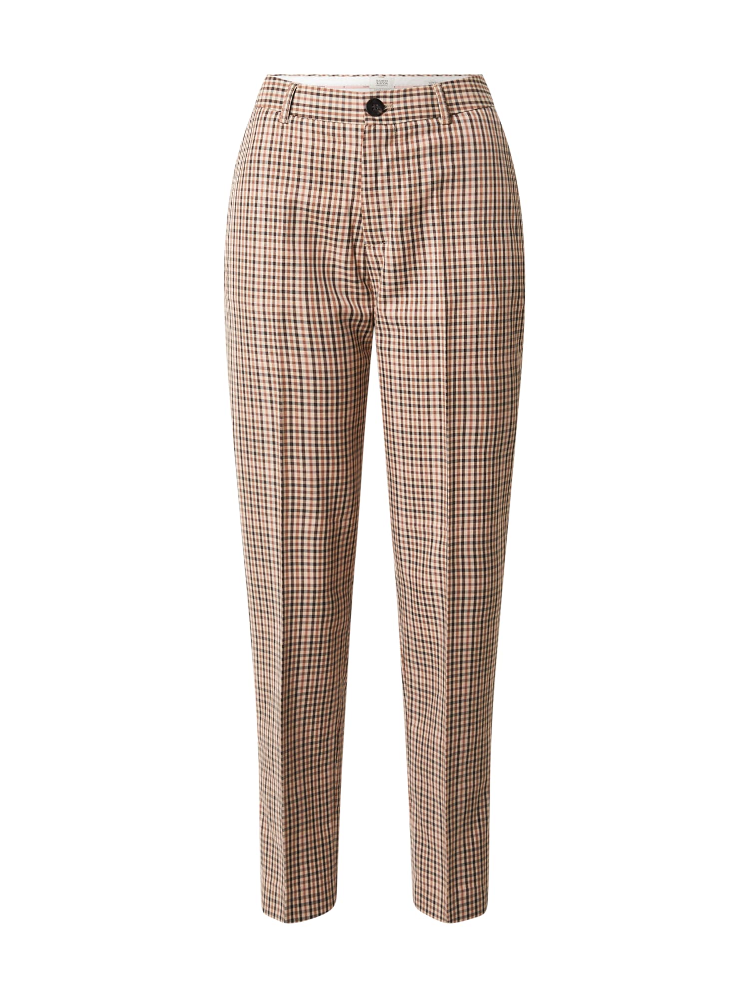 SCOTCH & SODA Hlače na rob 'Lowry'  karamel / črna / bela