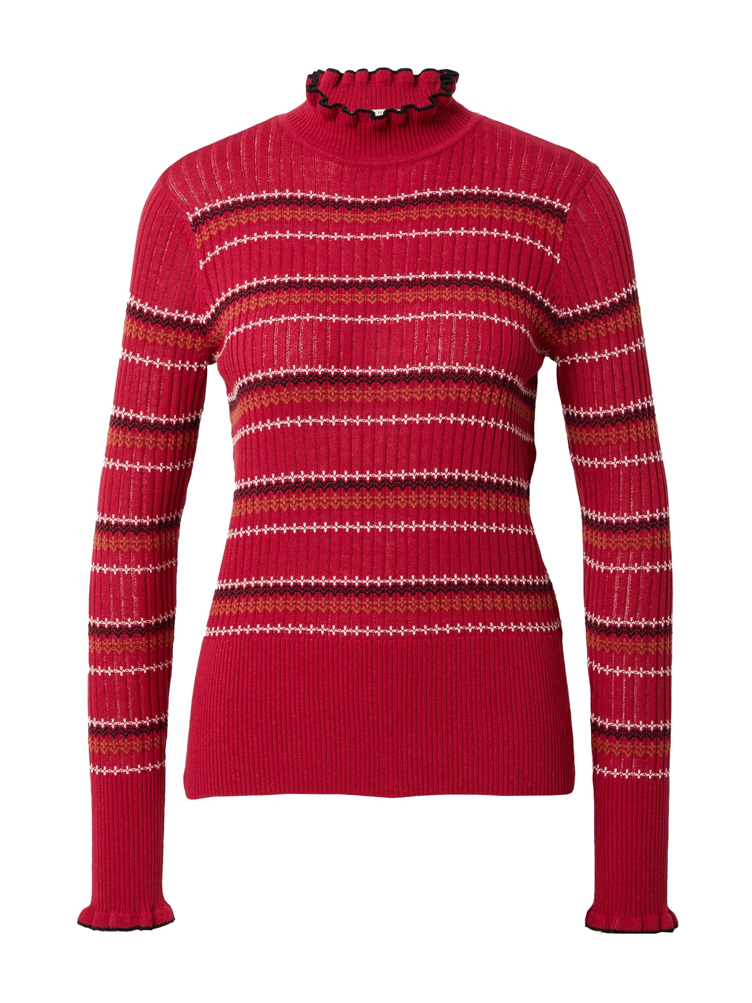 SCOTCH & SODA Pulover  rjava / rdeča / črna / bela