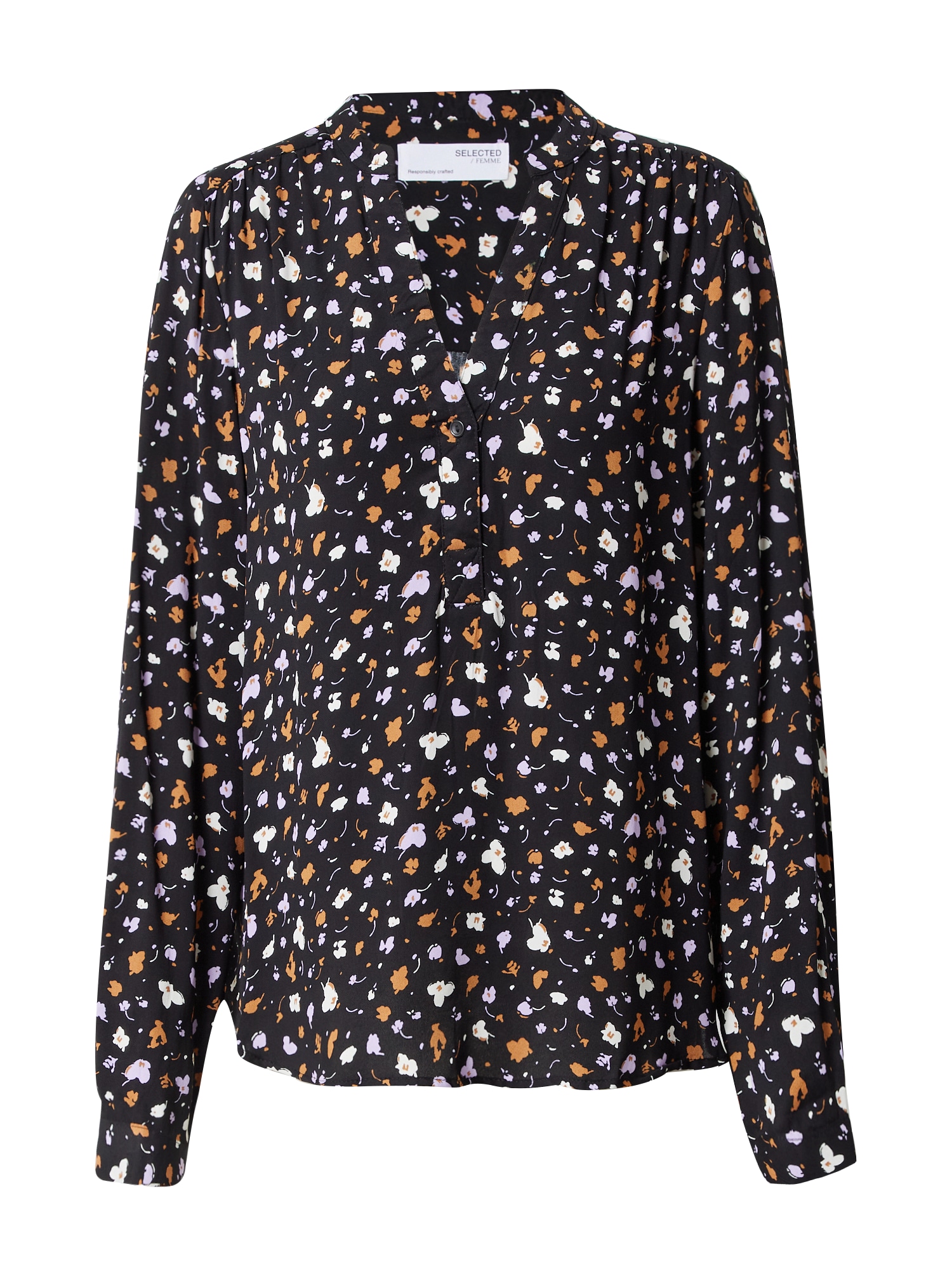 SELECTED FEMME Bluza 'Fiola'  konjak / lila / črna / bela