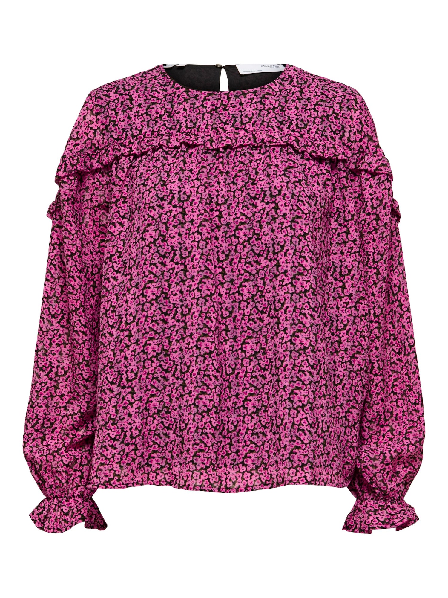 SELECTED FEMME Bluza 'Quira'  kaki / roza / črna