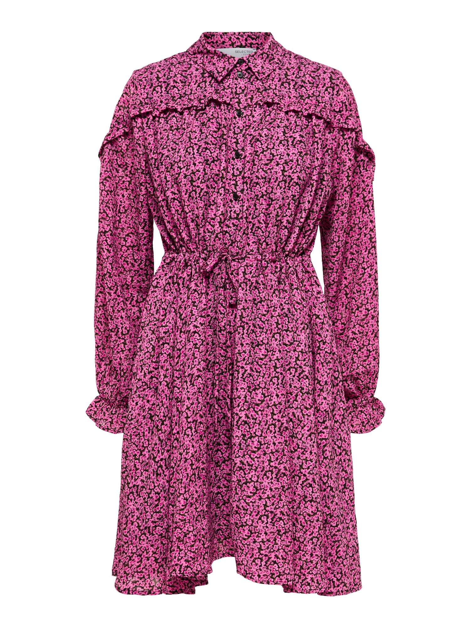 SELECTED FEMME Dolga srajca 'Quira'  roza / črna