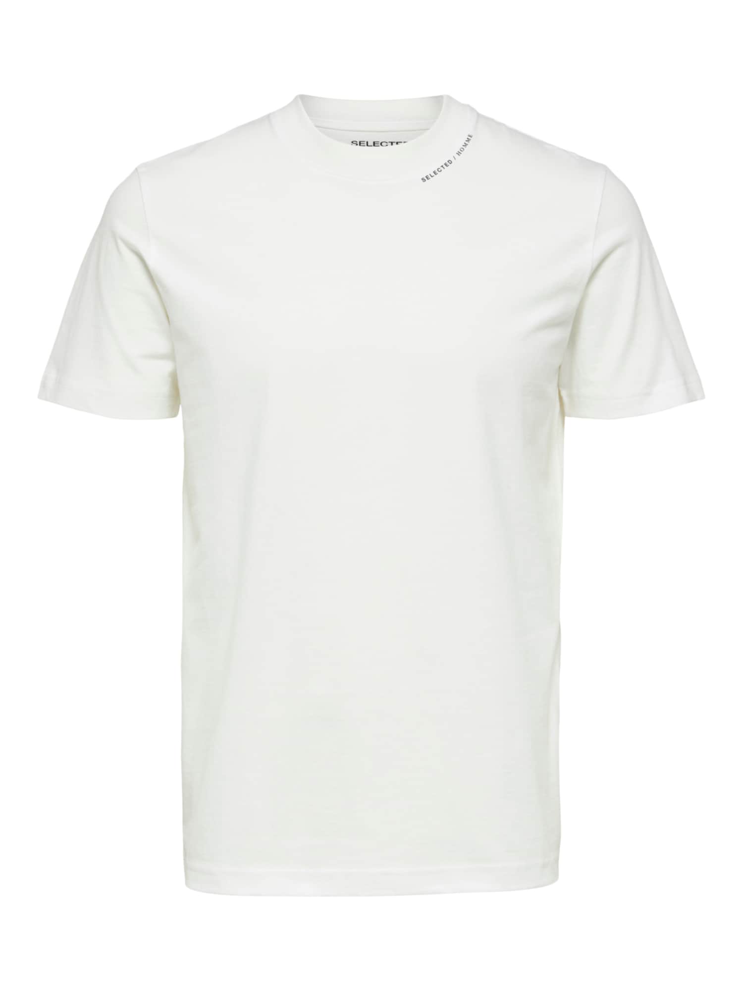 SELECTED HOMME Majica 'SLHLEX PRINT SS O-NECK TEE W'  bela