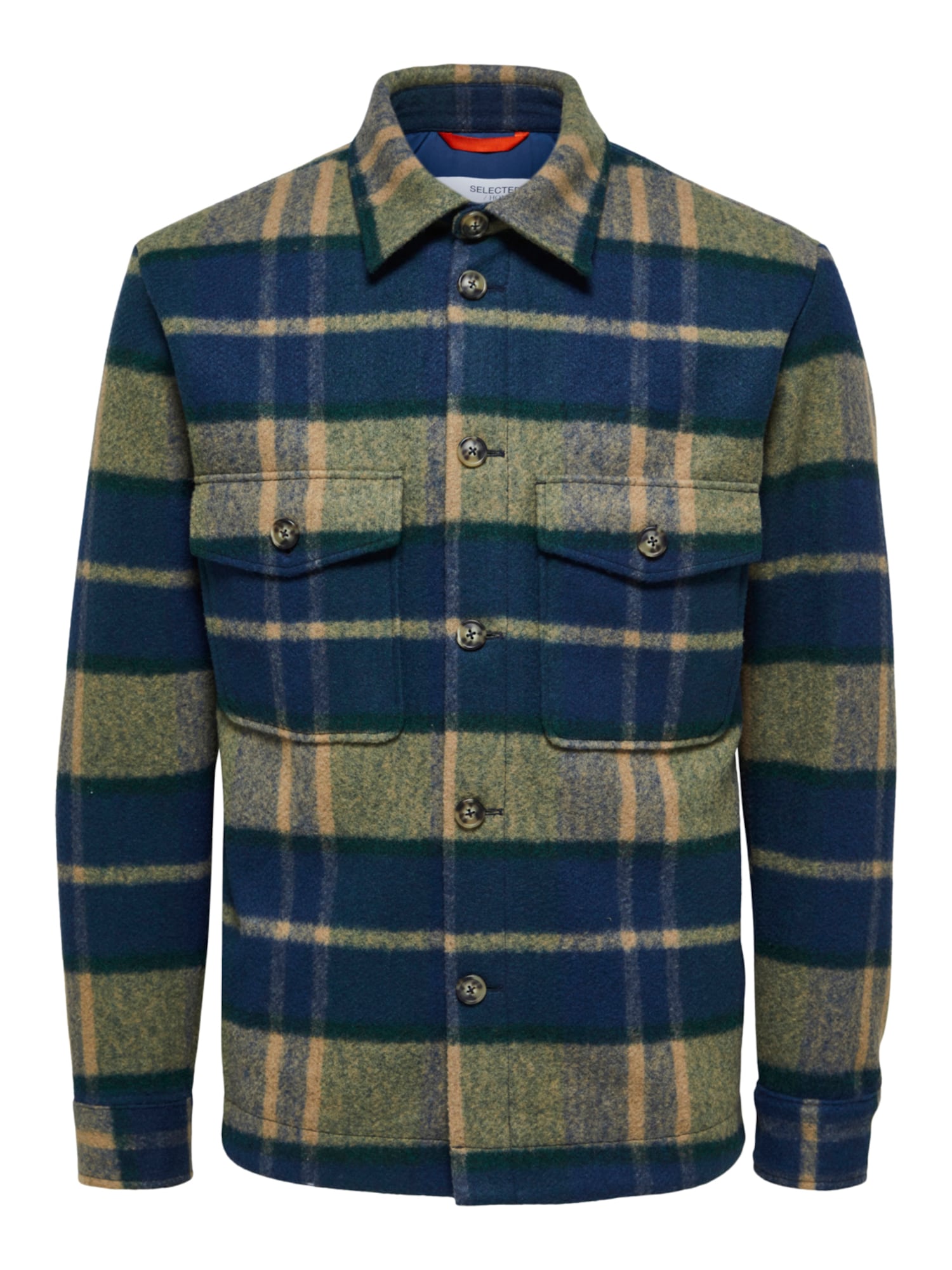 SELECTED HOMME Prehodna jakna 'Walter'  pesek / temno modra / temno zelena