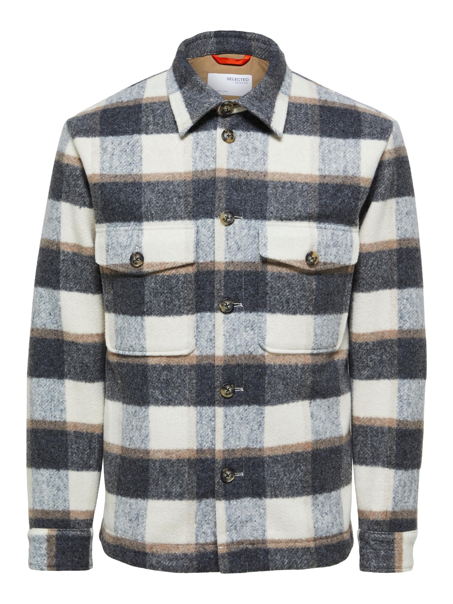 SELECTED HOMME Prehodna jakna 'Walter'  rjava / antracit / bazaltno siva / off-bela